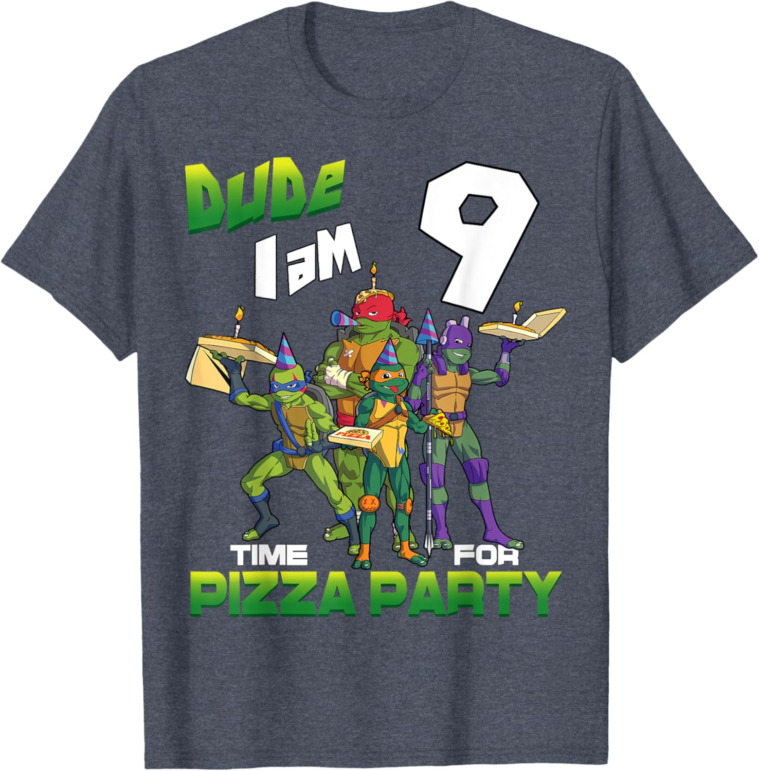 Mademark Teenage Mutant Ninja Turtles Pizza Party T-Shirt for 9-Year-Olds - 6