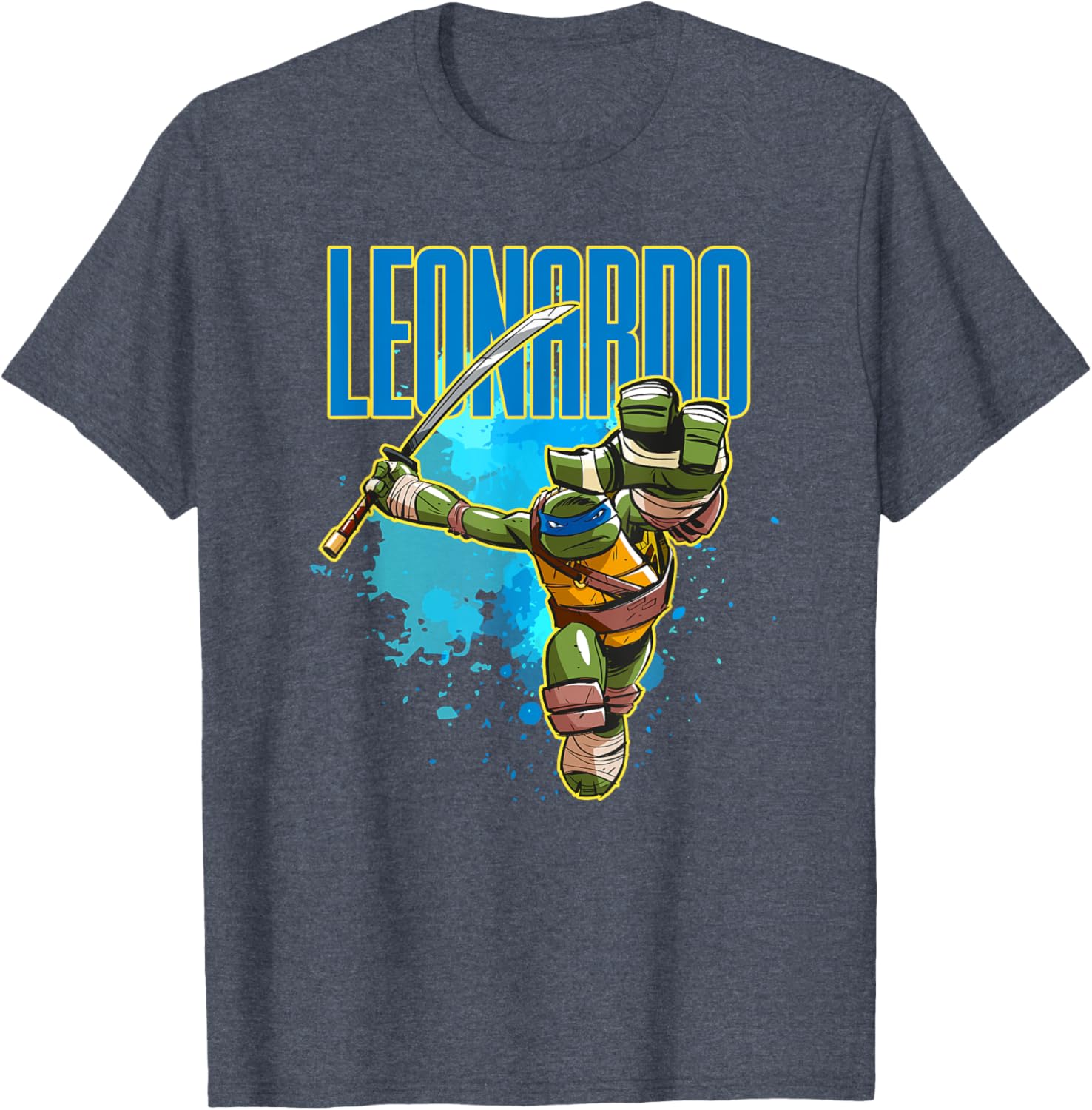 Mademark Teenage Mutant Ninja Turtles Leonardo Blue Splatter T-Shirt - 5