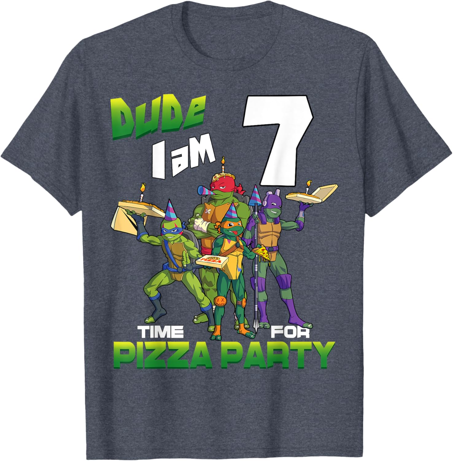 Mademark Teenage Mutant Ninja Turtles Pizza Party T-Shirt for 7 Year Olds - 18