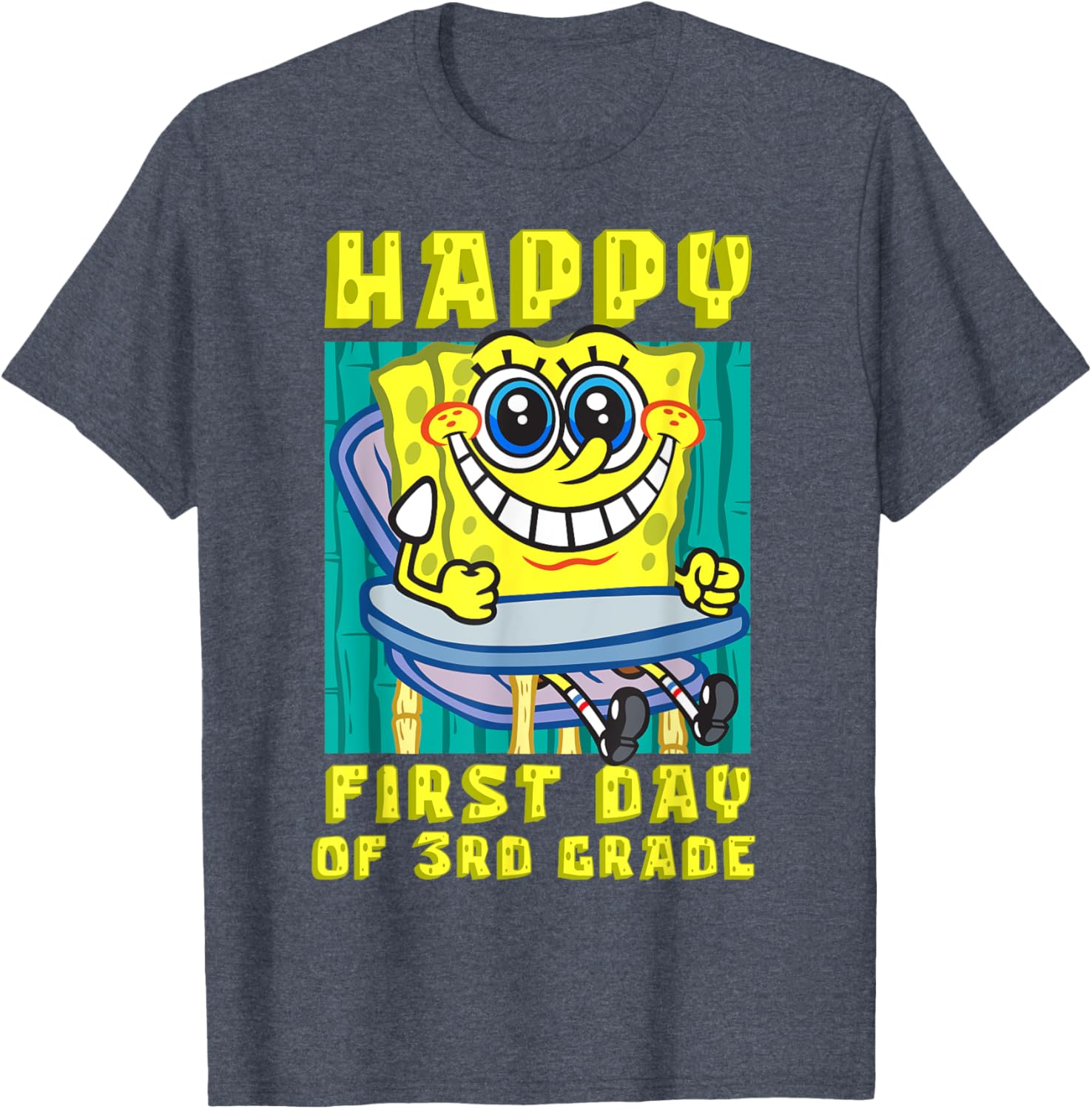 Mademark SpongeBob SquarePants Happy 3rd Grade T-Shirt for Kids - 11