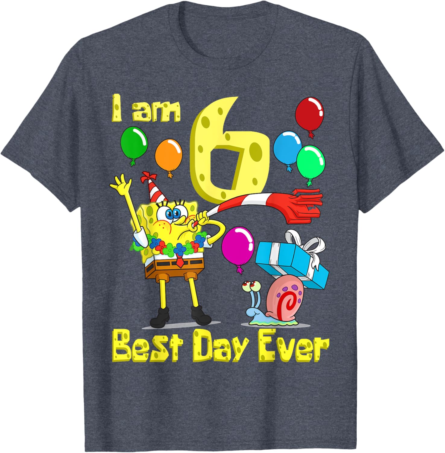 SpongeBob SquarePants Birthday T-Shirt for 6 Year Olds Fun Party Wear - 2