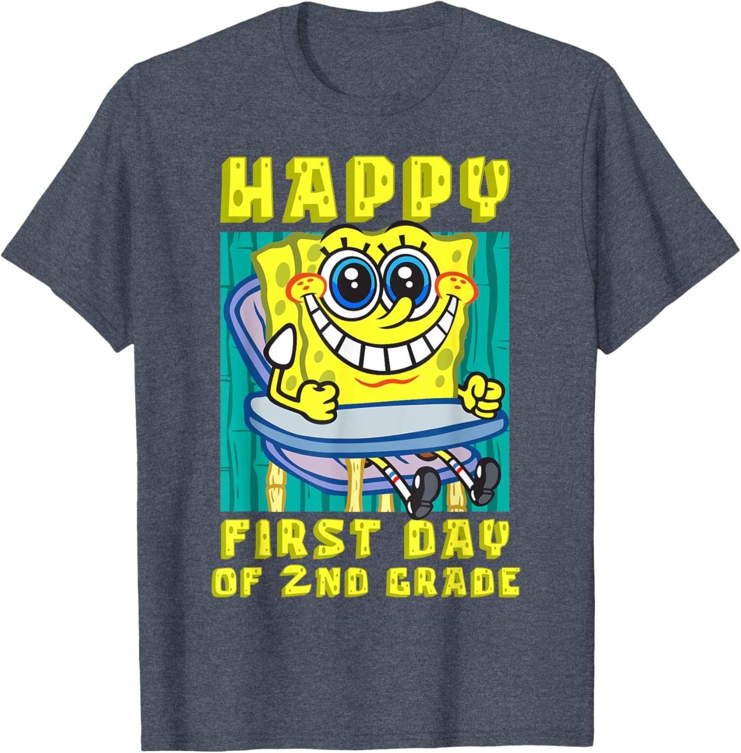 SpongeBob Happy 2nd Grade T-Shirt for Kids - Fun Back to School Clothing - 2
