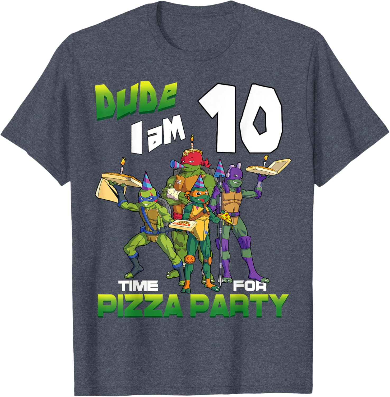 Mademark TMNT Pizza Birthday T-Shirt for 10 Year Olds - Fun Kids Tee - 23