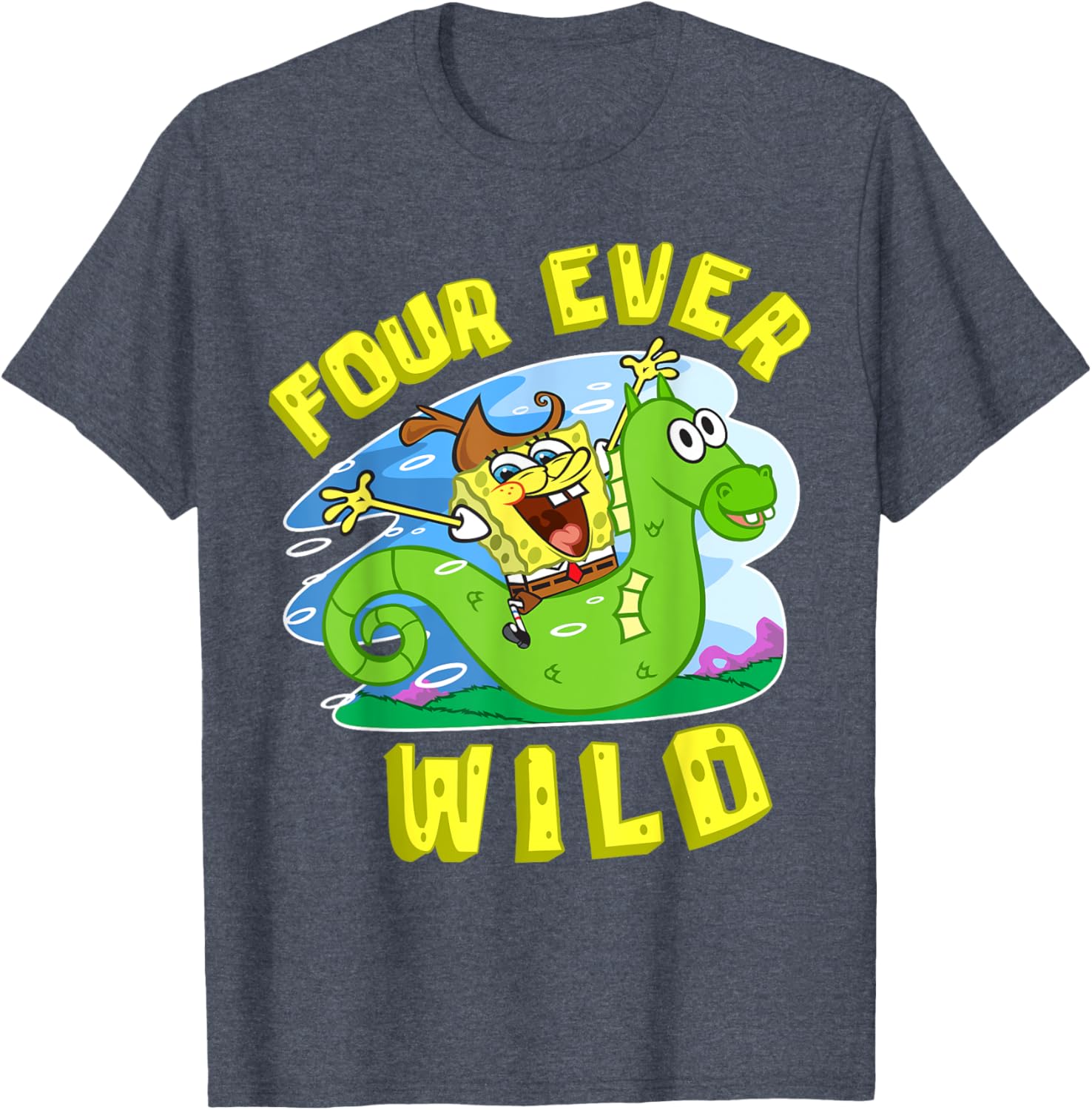 Mademark SpongeBob 4th Birthday T-Shirt for Boys Fun and Colorful Gift - 2