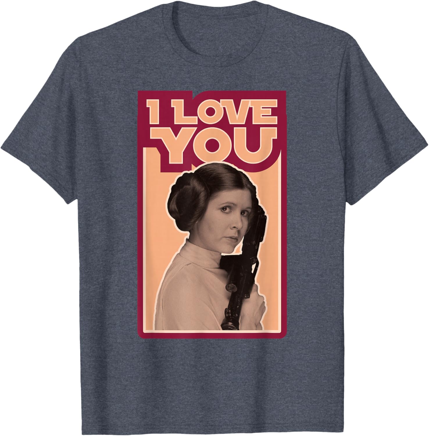 Star Wars Valentine's Day Princess Leia I Love You Vintage T-Shirt - 2