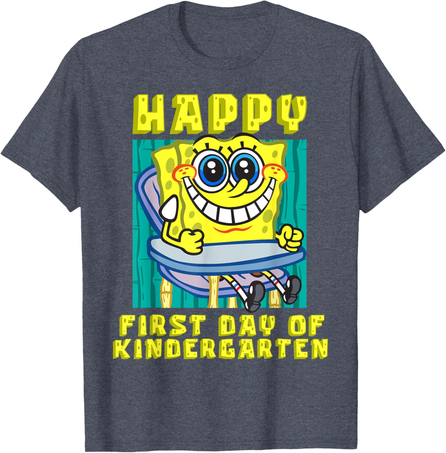 SpongeBob Happy First Day of Kindergarten T-Shirt for Boys and Girls - 10