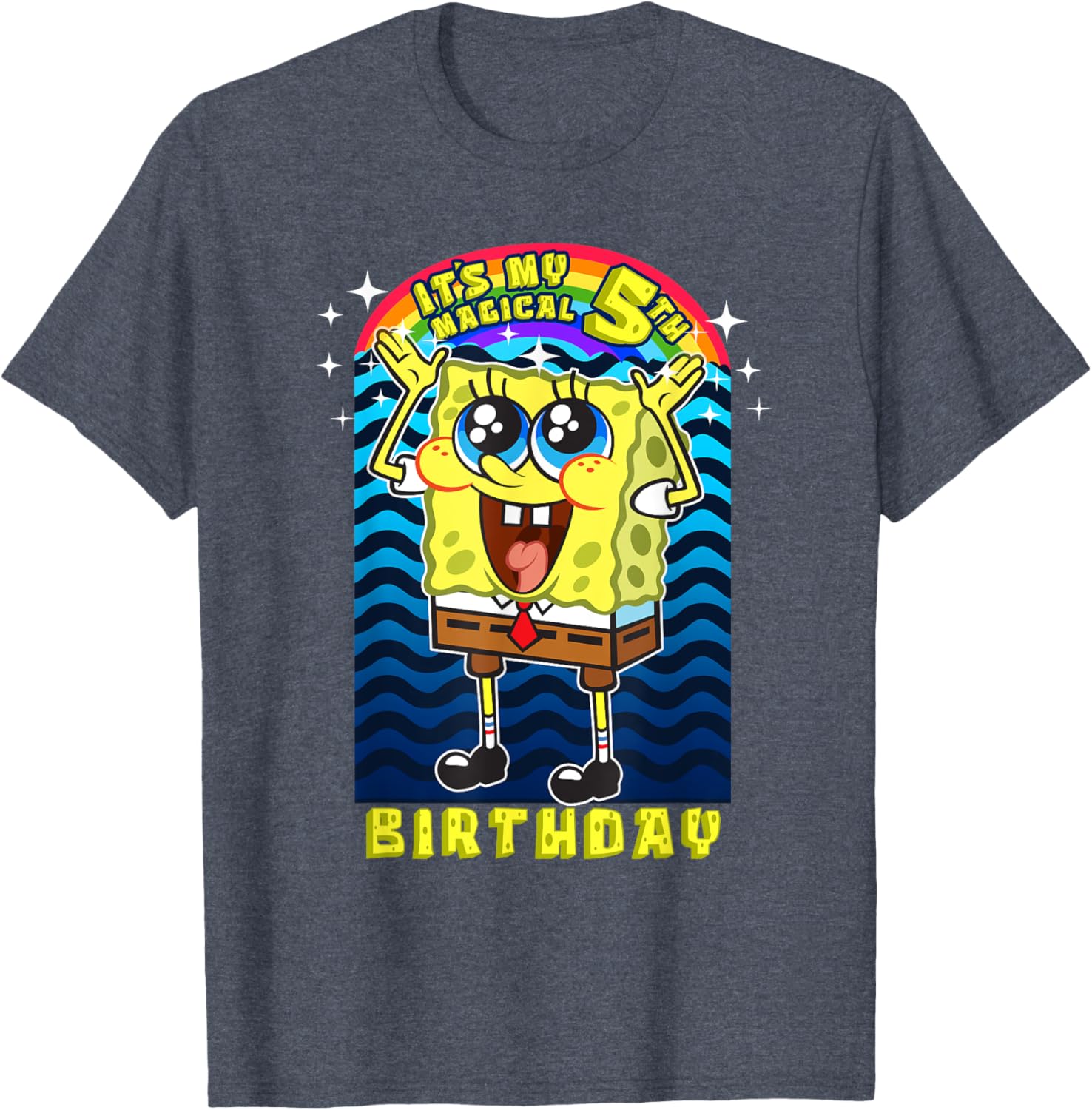 SpongeBob SquarePants Magical 5th Birthday Gift T-Shirt for Kids - 12