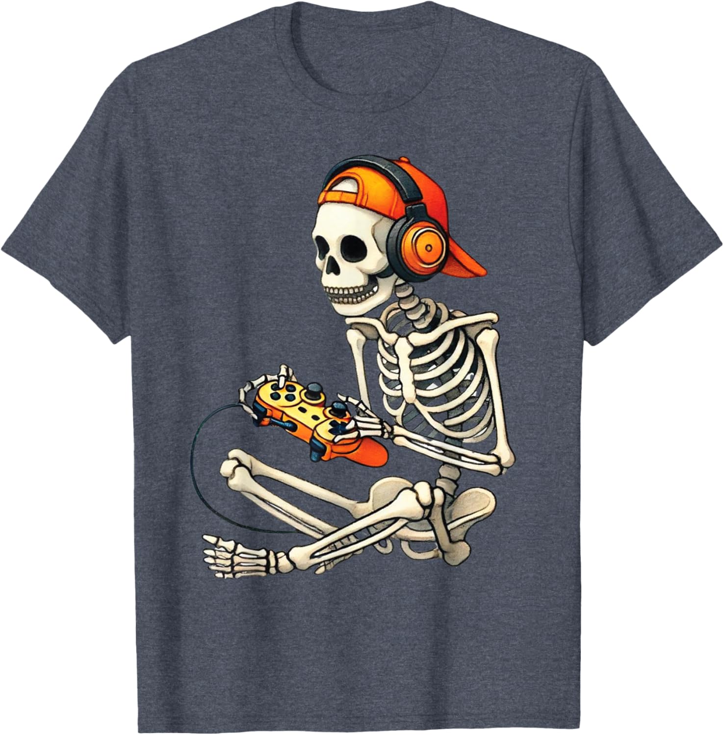 Cool Halloween Skeleton Gamer Tee for Boys and Men - Fun Graphic T-Shirt - 21