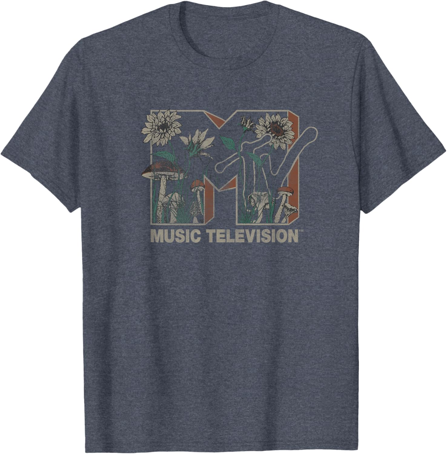 MTV Wild Flower Mushrooms Logo T-Shirt for Music Lovers and Fans - 8