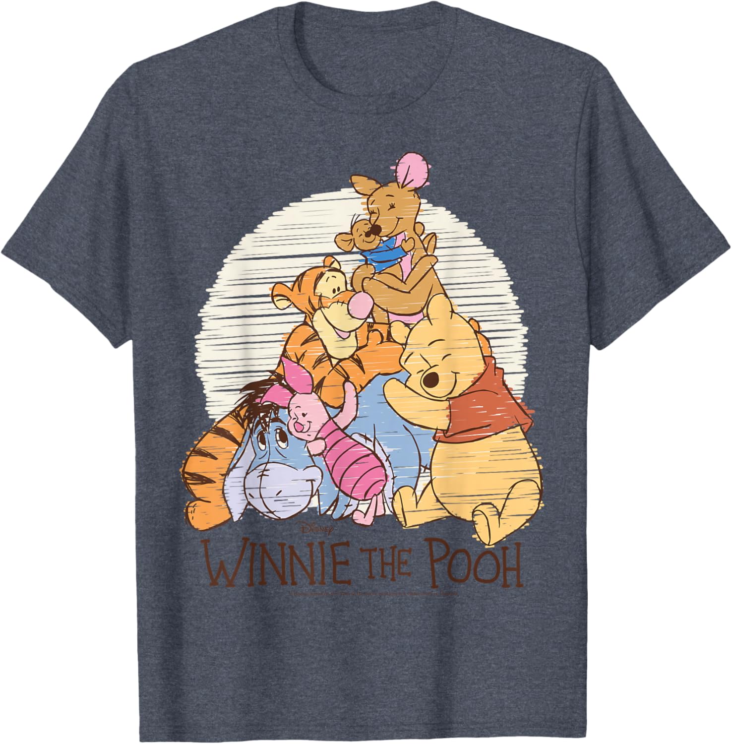 Winnie The Pooh Characters Hug T-Shirt for Kids and Adults Fun Wear - 1