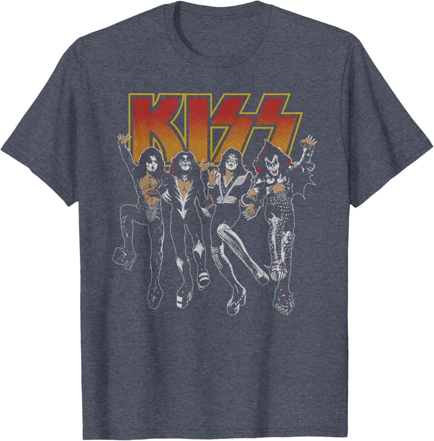 KISS Unisex Slim Fit Black Cartoon T-Shirt for Music Lovers and Fans - 3