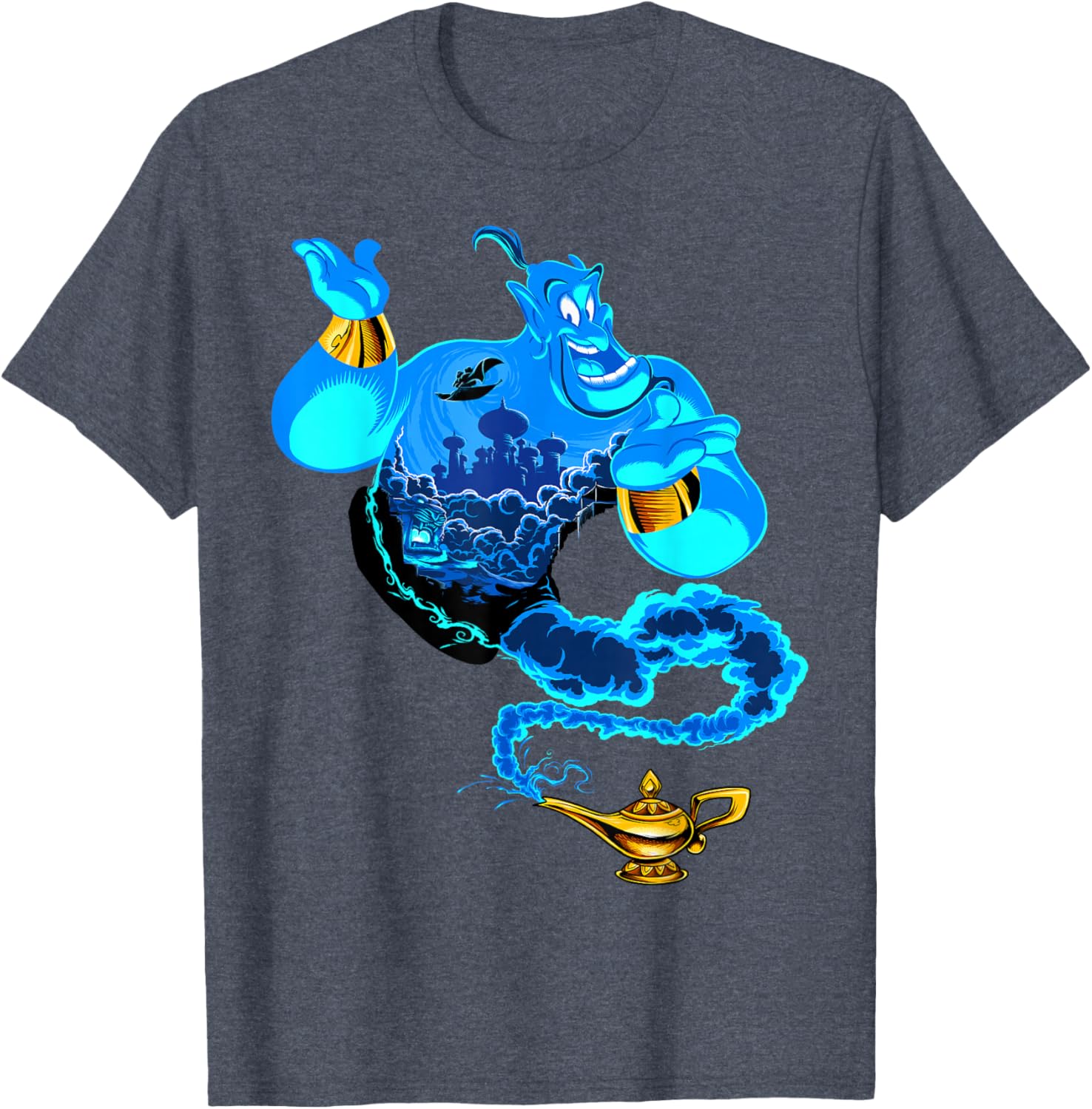 Disney Aladdin Genie Portrait T-Shirt Fun Agrabah Style for Fans - 5