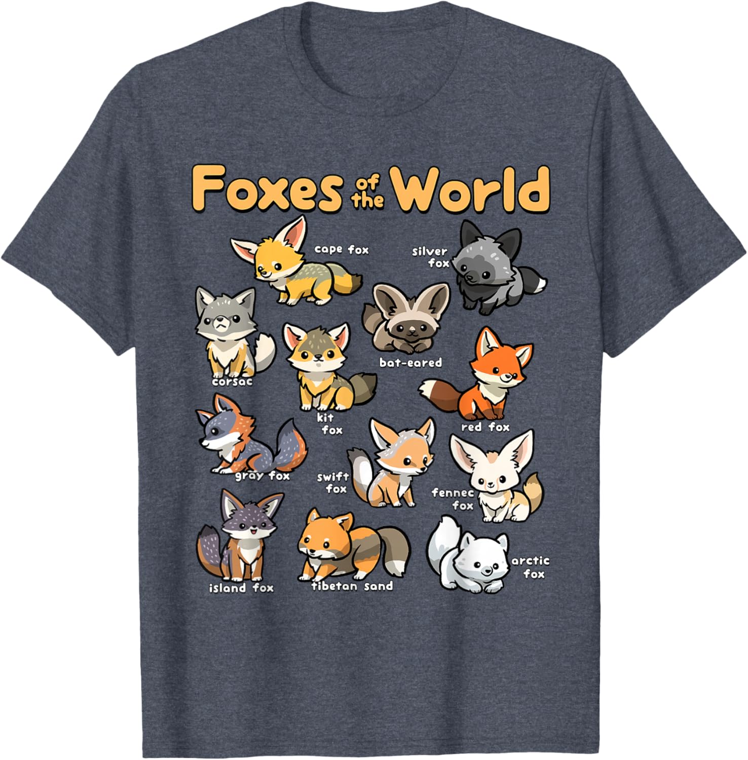 Kawaii Fox Lover T-Shirt for Animal Lovers - Fun Educational Design - 3