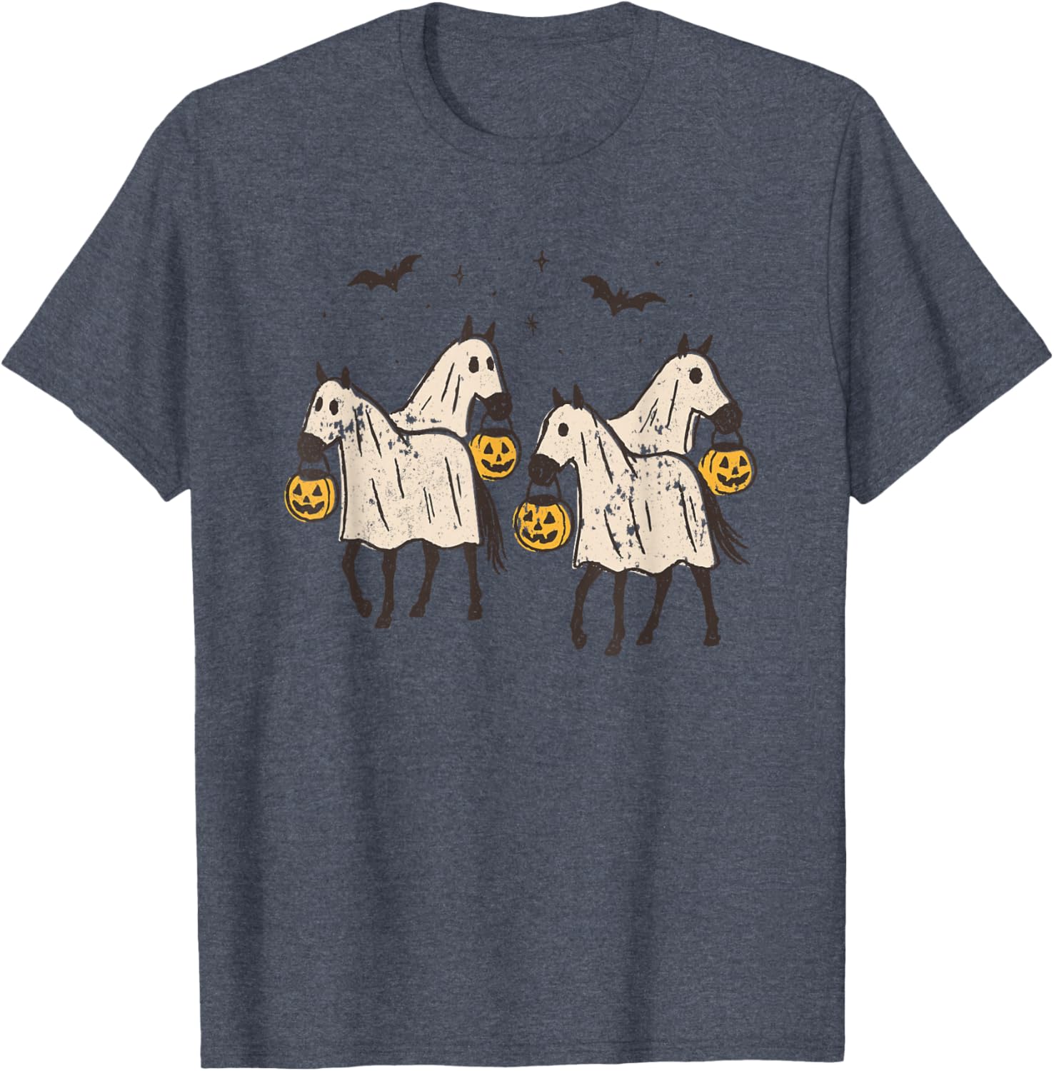 Cute Ghost Horses Halloween Trick or Treat T-Shirt for Kids and Adults - 18