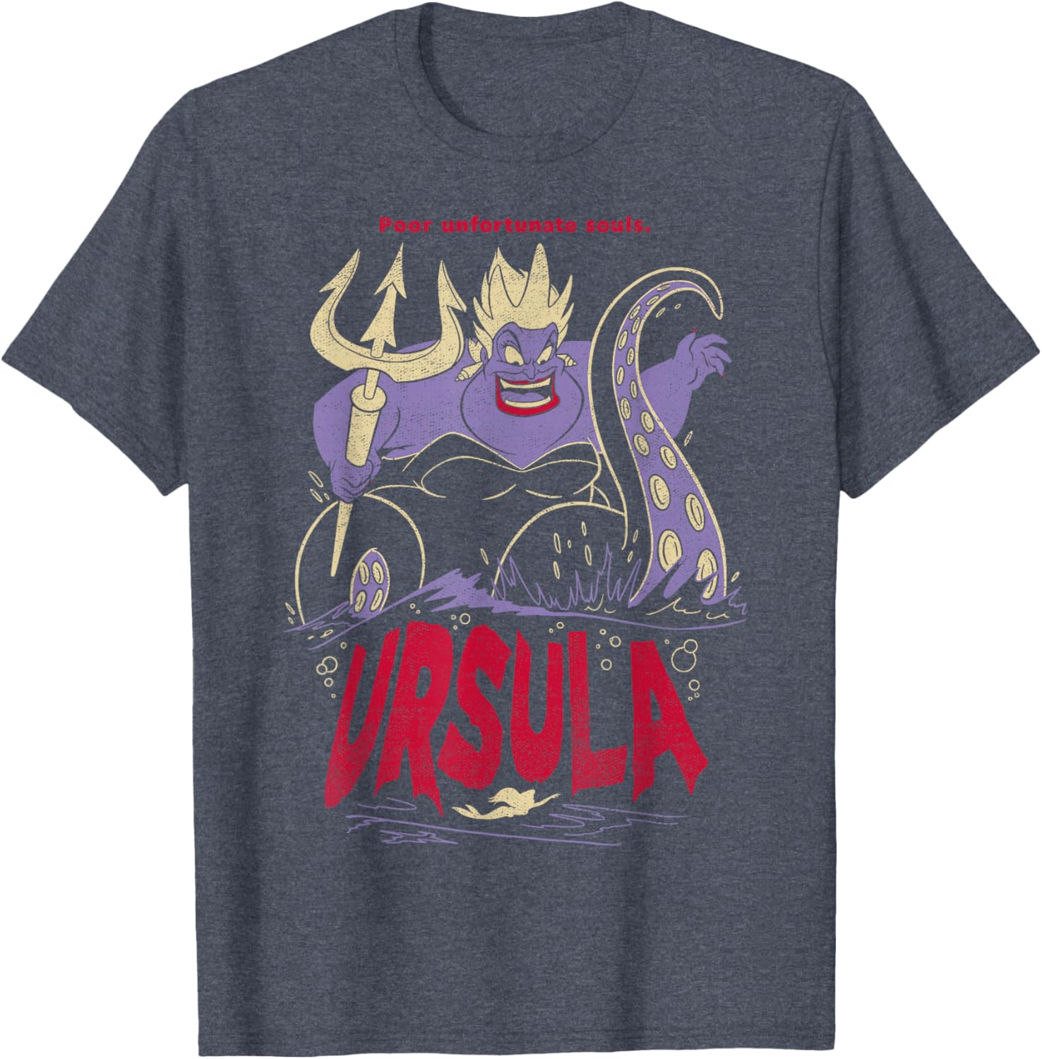 Disney The Little Mermaid Ursula Villain T-Shirt with Bold Red Text - 4