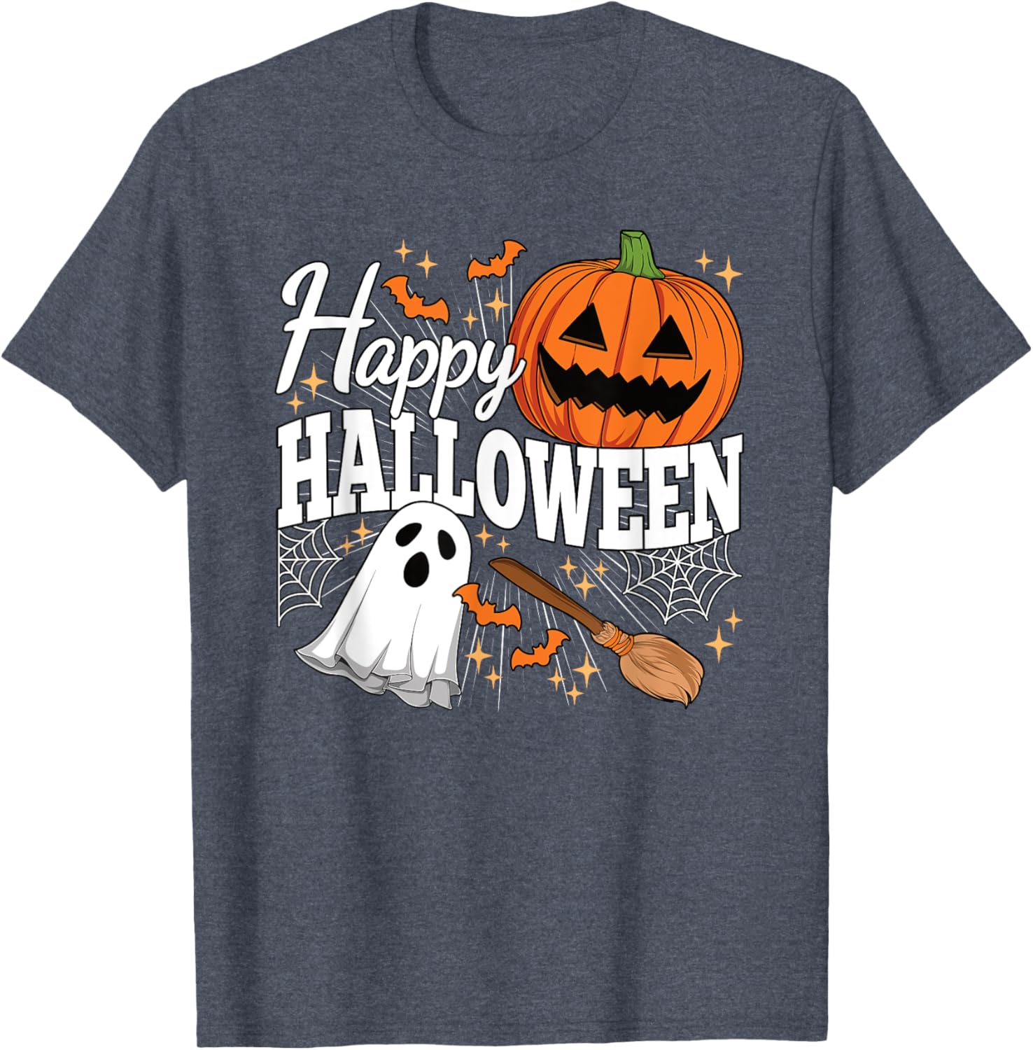 Happy Halloween Ghost Pumpkin Tee for Men, Women, and Kids - 8