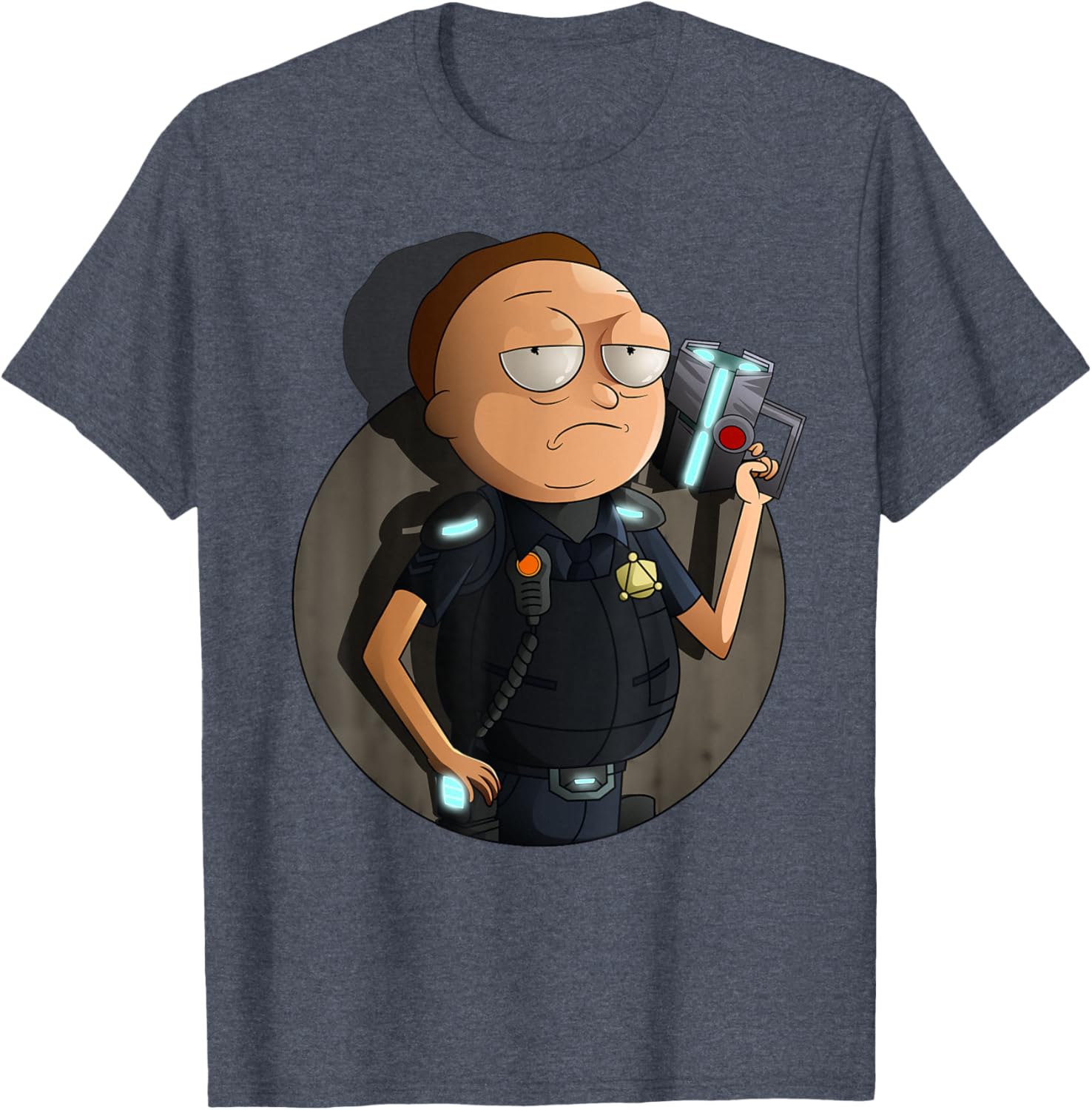 Mademark x Rick and Morty Cop Morty T-Shirt Stylish Graphic Tee - 4