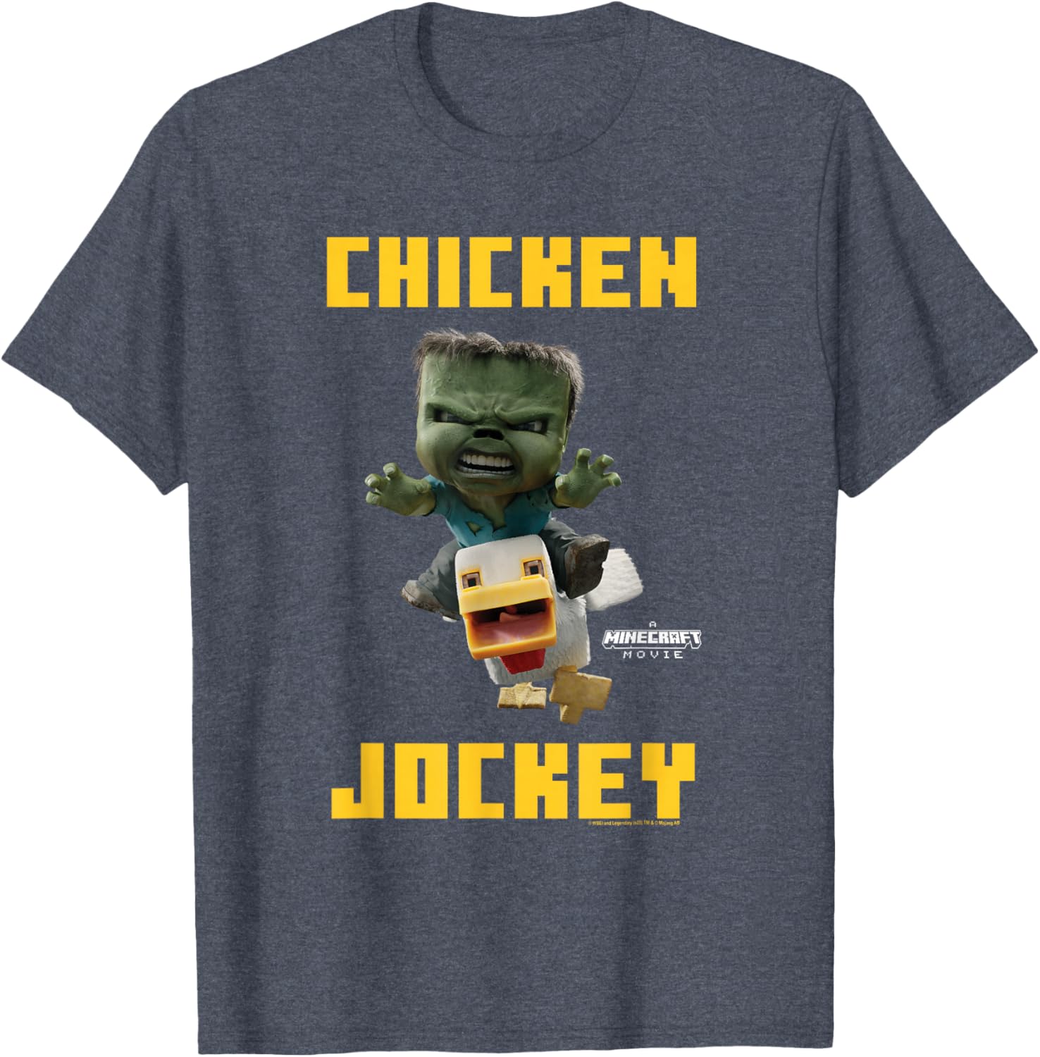 Minecraft Chicken Jockey Baby Zombie Logo T-Shirt for Gamers - 13