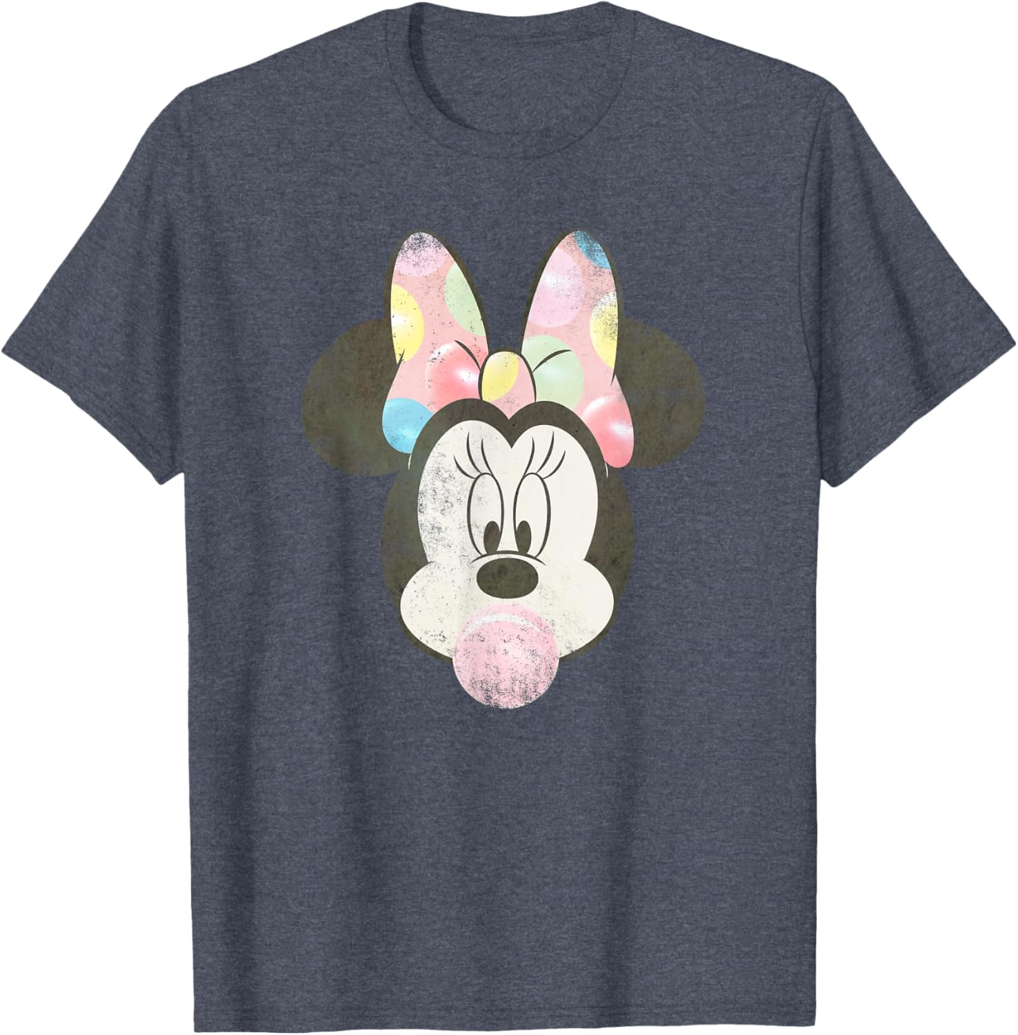 Disney Minnie Mouse Retro Big Face Bubblegum T-Shirt for Fun Fashion - 3