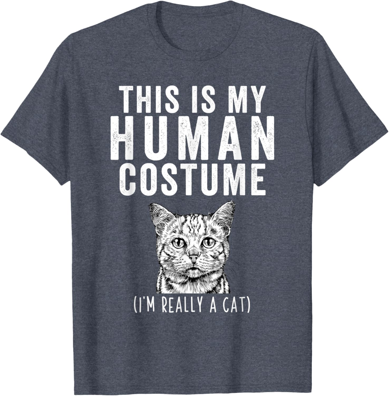 Funny Tabby Cat T-Shirt This is My Human Costume I'm Really A Cat - 5