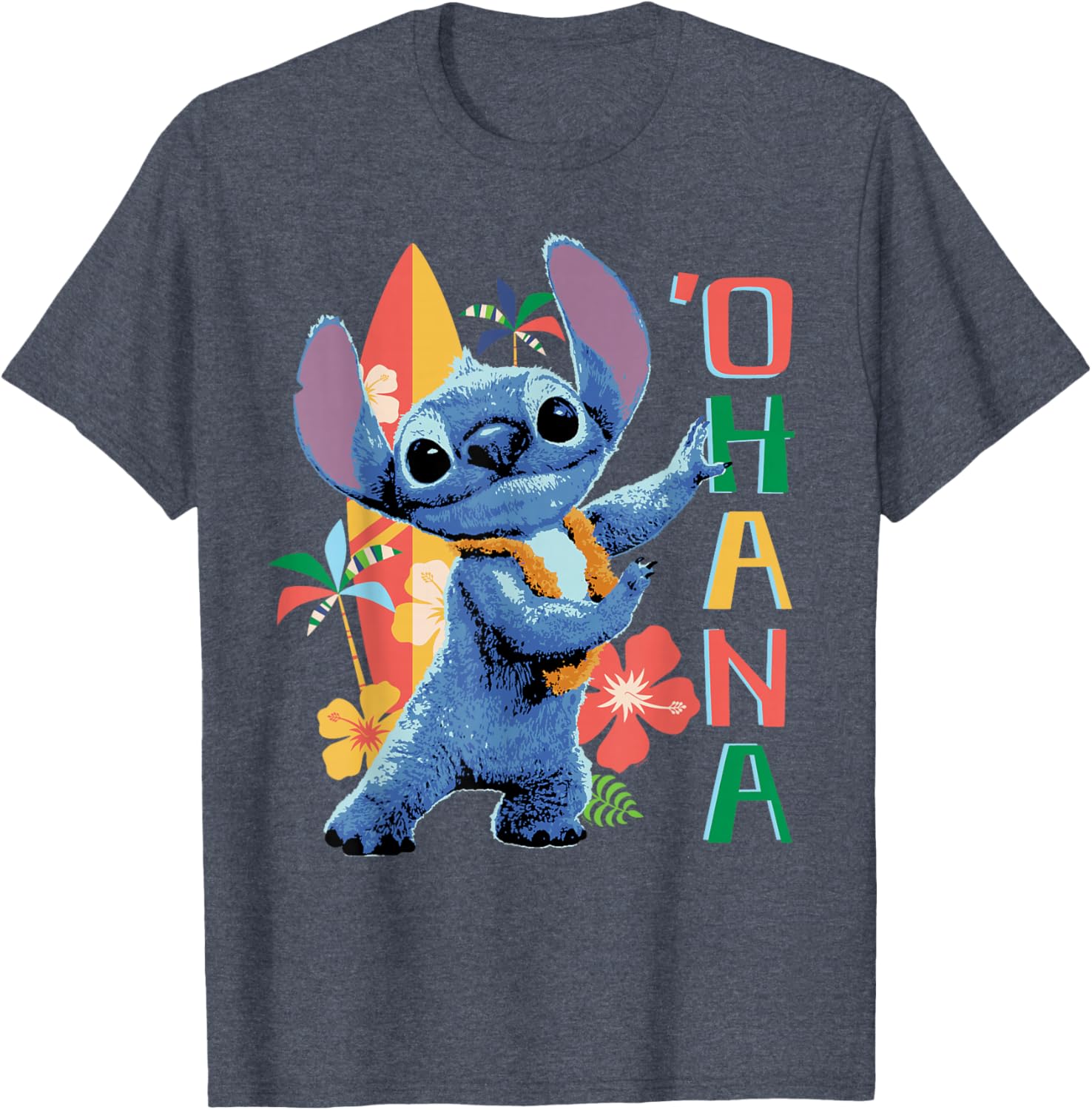 Disney Lilo & Stitch Ohana Hula Beach T-Shirt for Fun Summer Days - 4