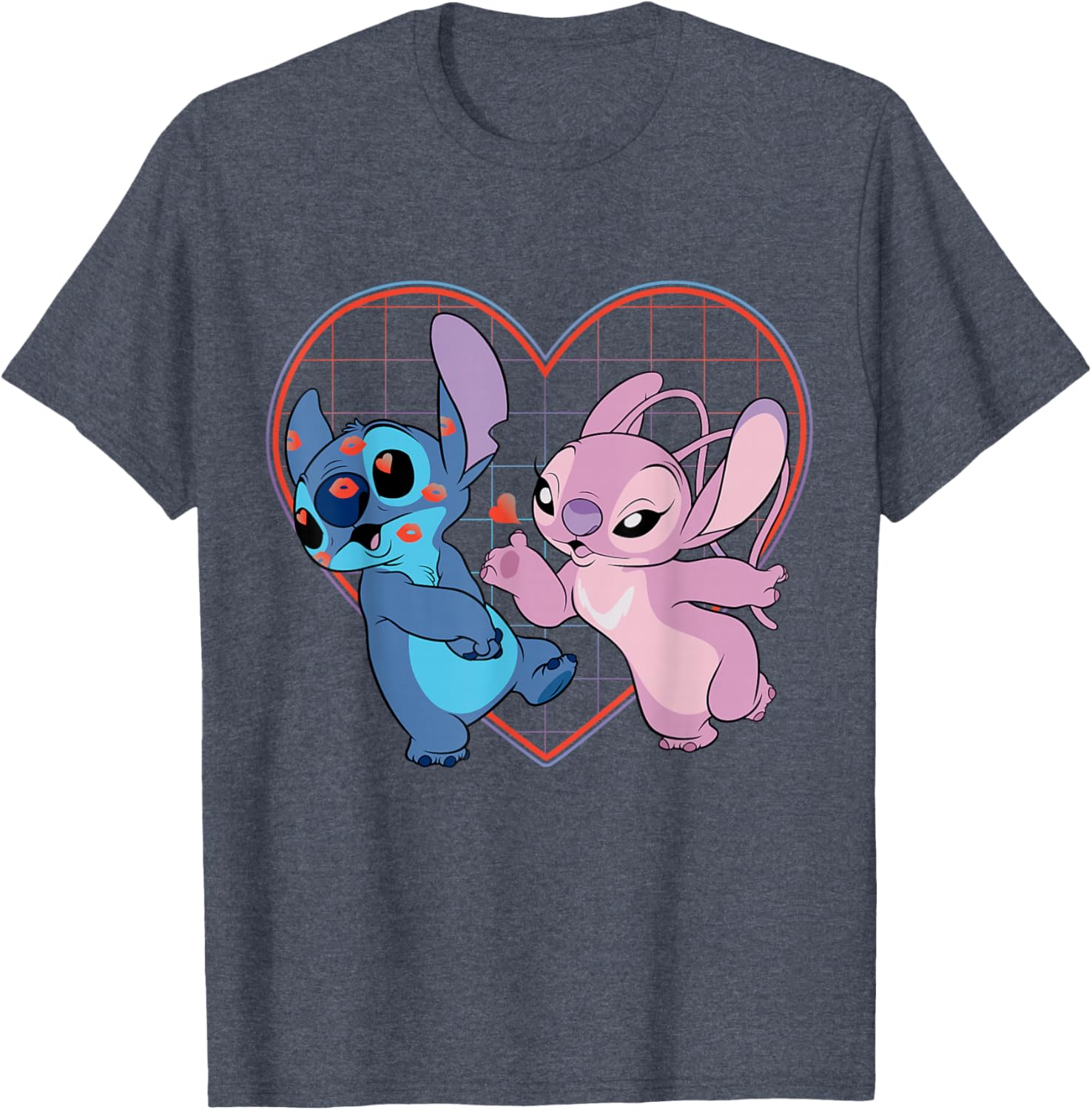 Disney Lilo and Stitch Angel Heart Kisses T-Shirt for Fun Fashion Lovers - 8