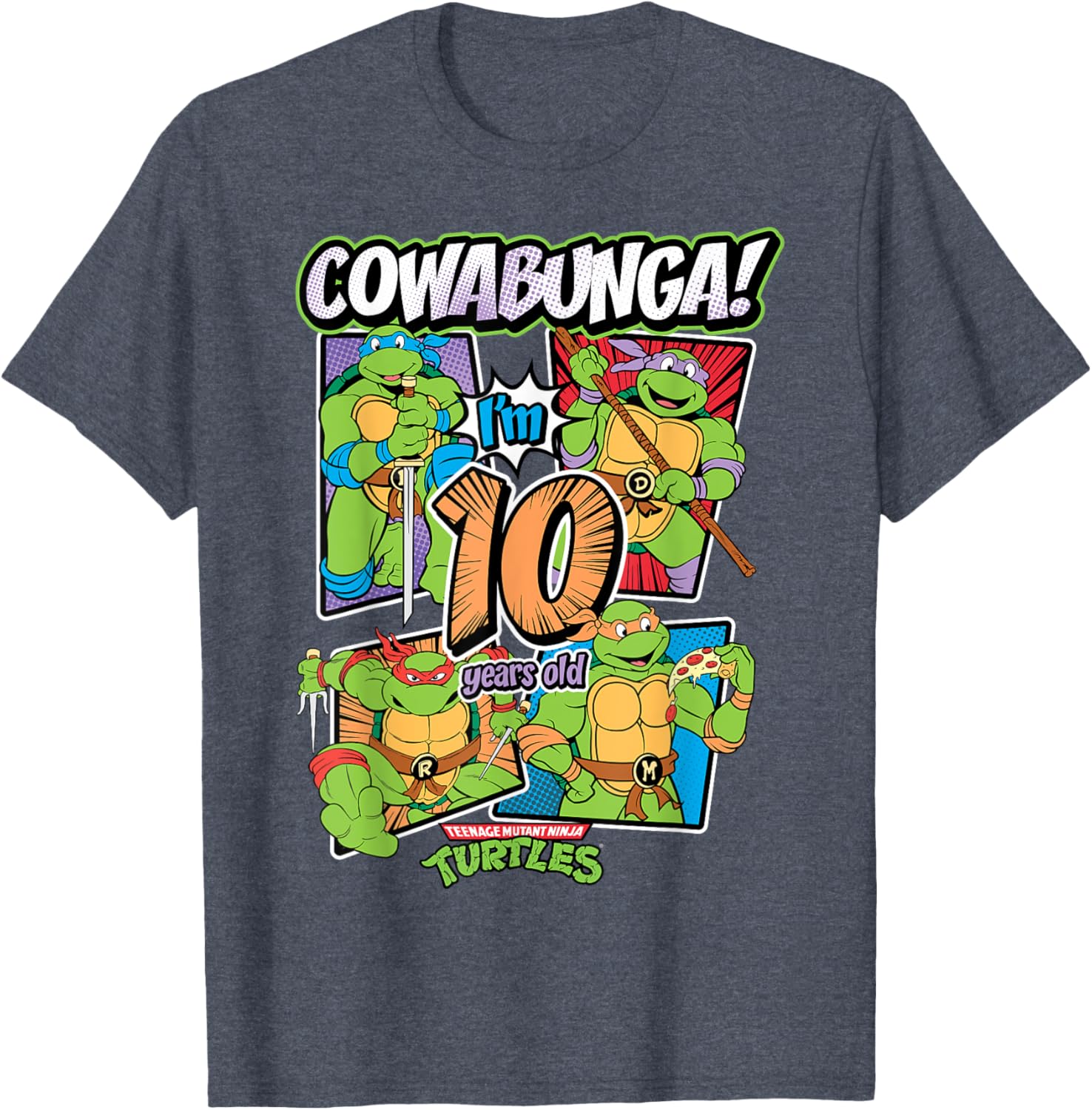 Cowabunga I'm 10 Years Old TMNT T-Shirt for Kids - Fun Birthday Apparel - 9