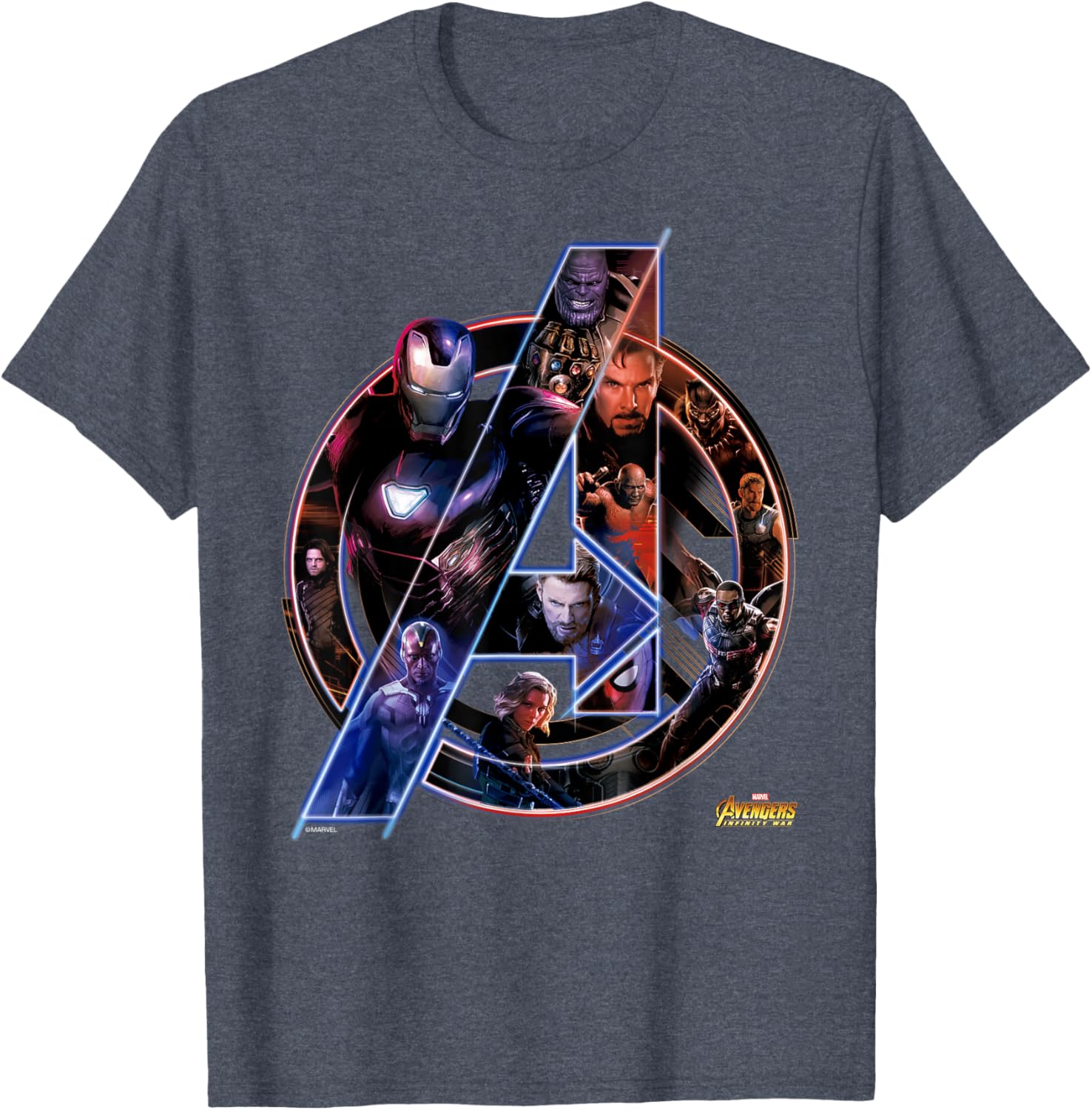 Marvel Avengers Infinity War Neon Team Short Sleeve T-Shirt for Fans - 10