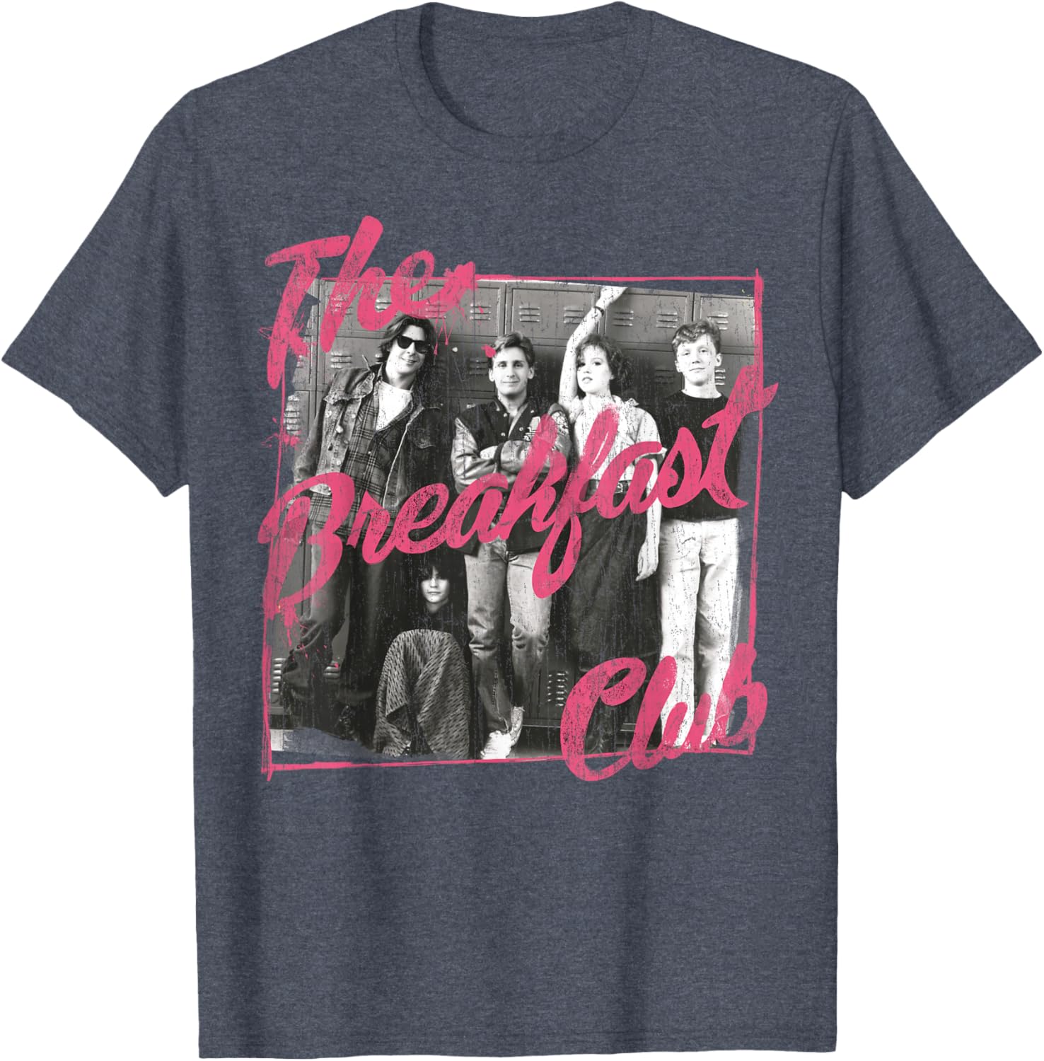 Breakfast Club Pink Text Group Photo T-Shirt for Stylish Fans - 3
