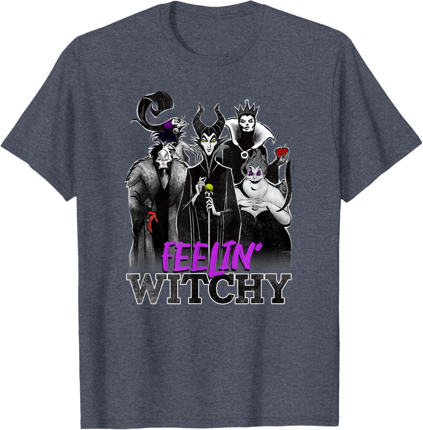 Disney Villains Halloween Witchy Group Shot T-Shirt for Spooky Style - 5
