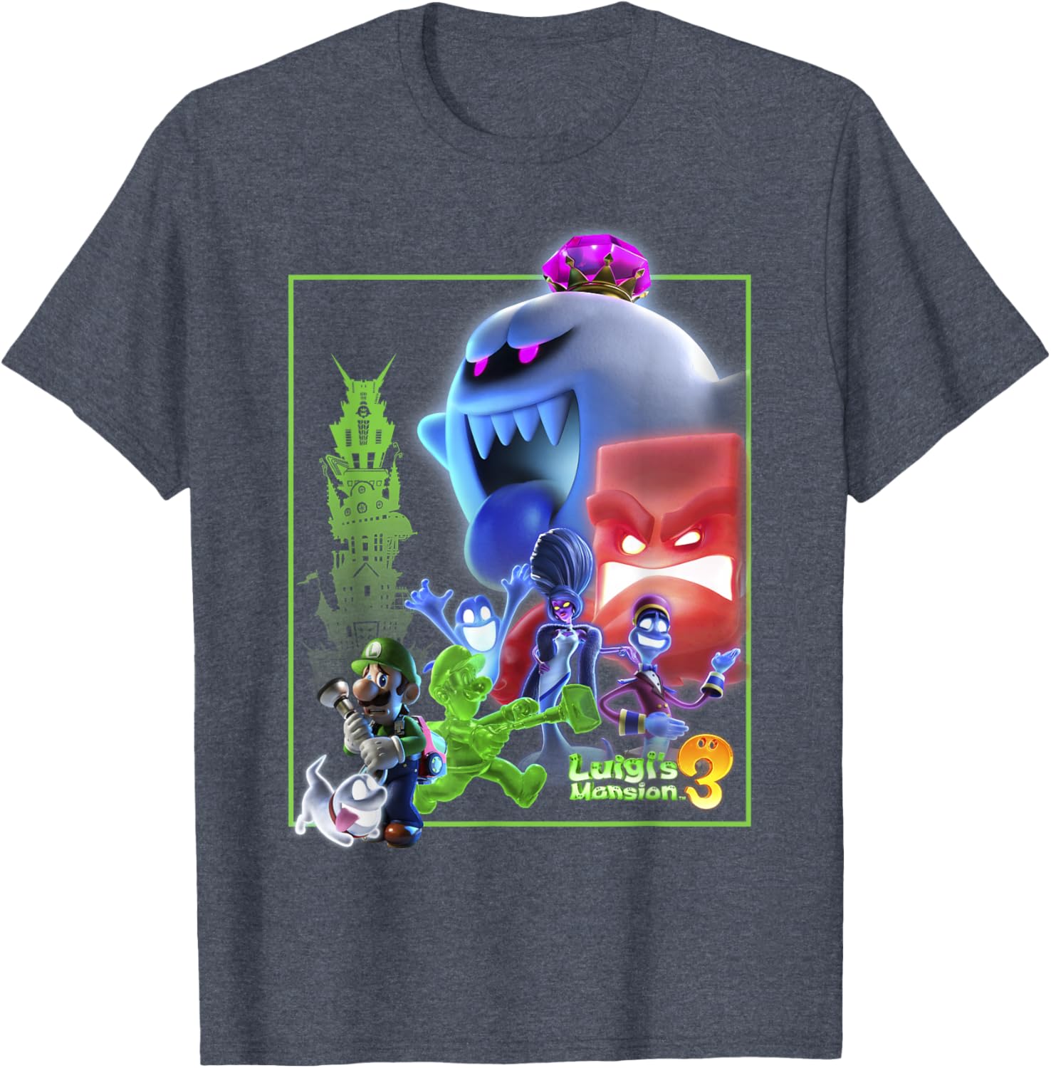 Luigi's Mansion 3 Collage Poster T-Shirt for Gamers and Fans - 3