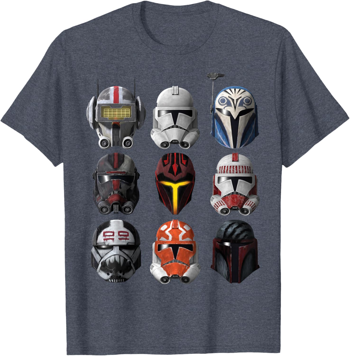 Star Wars Clone Wars Helmets T-Shirt for Fans and Collectors - 3