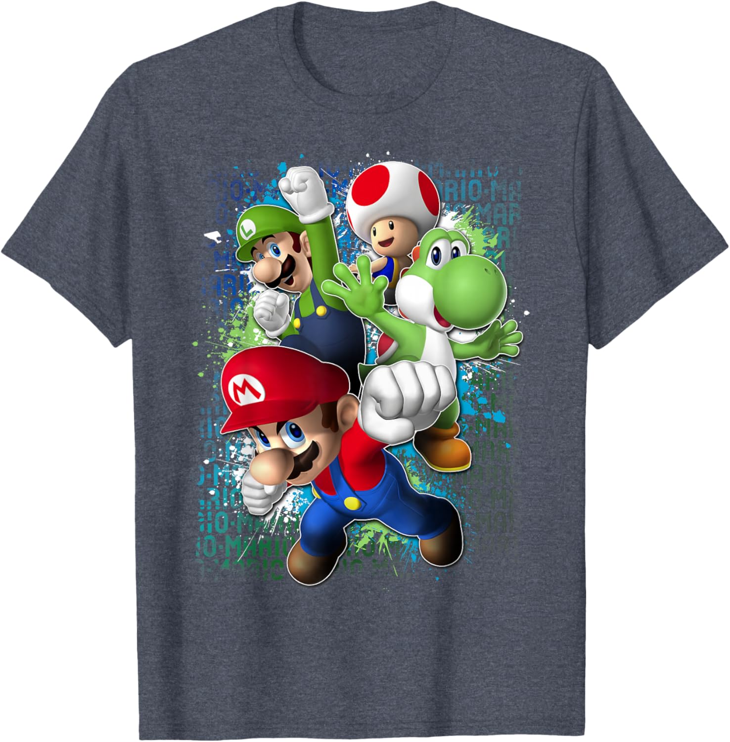 Nintendo Super Mario Luigi Paint Splatter T-Shirt for Fun Fans - 3