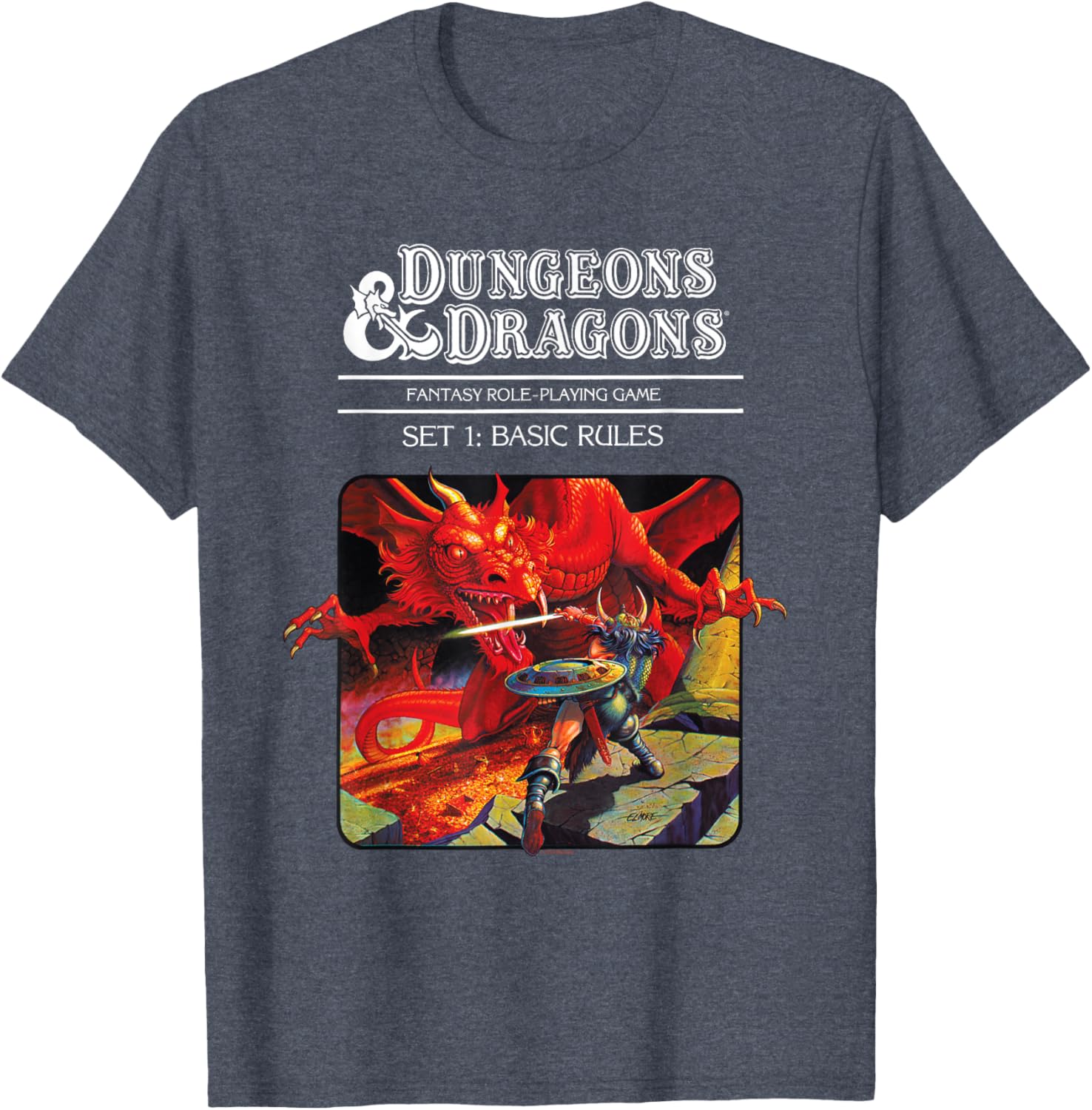 Vintage Dungeons & Dragons Basic Rules Cover T-Shirt for Fans and Gamers - 1