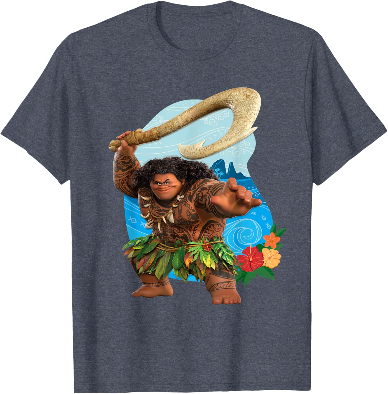 Disney Moana 2 Maui Tropical Island Adventure T-Shirt with Fish Hook - 8