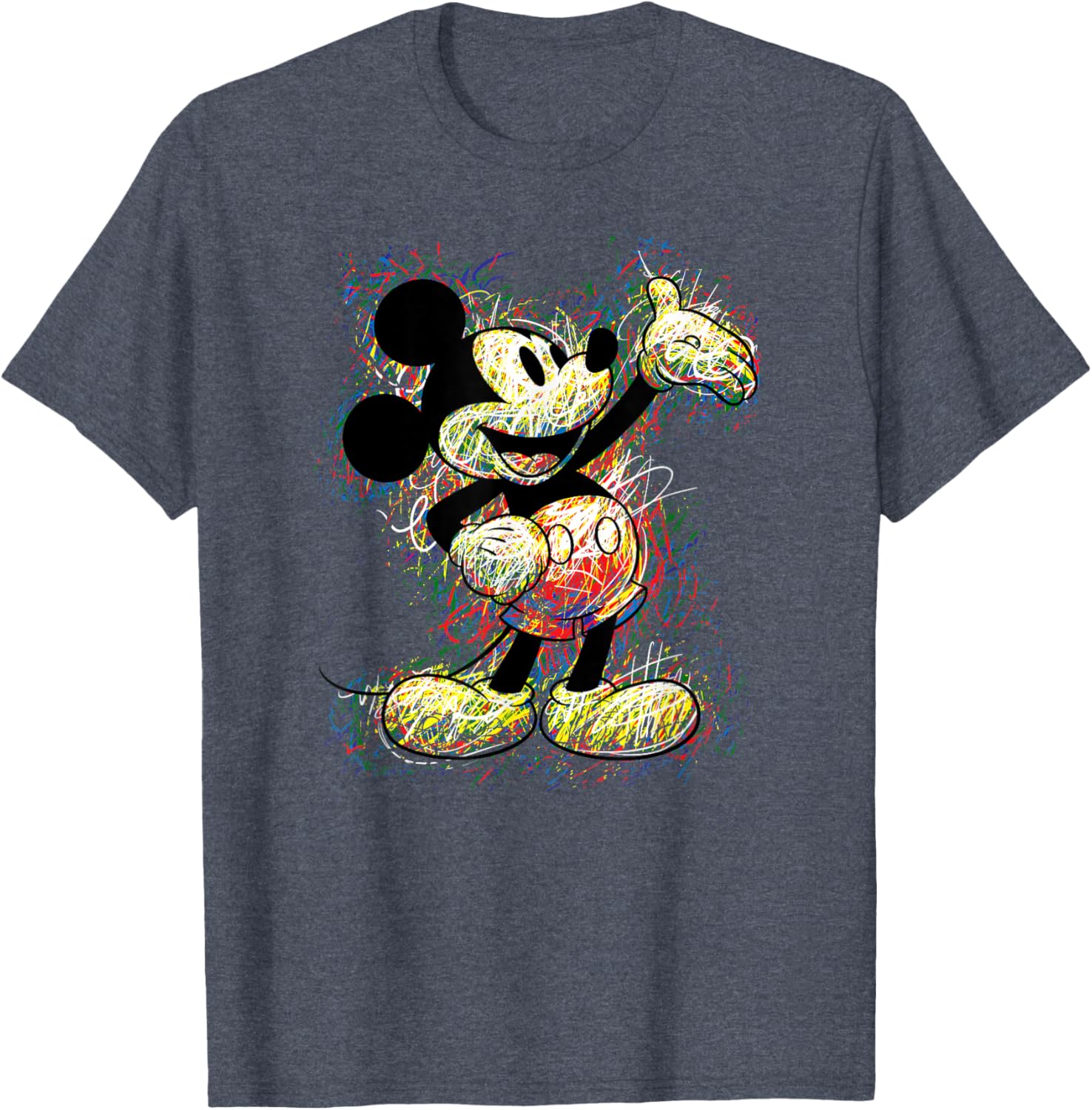 Disney Mickey Mouse Scribble T-Shirt for Kids and Adults - Fun Apparel - 1
