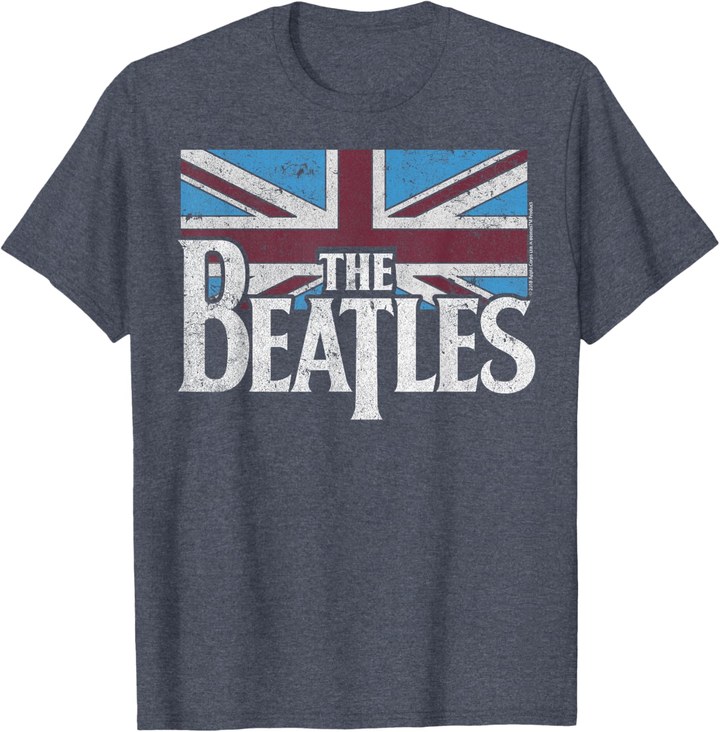 Beatles British Flag Red White Blue Short Sleeve T-Shirt for Fans - 3