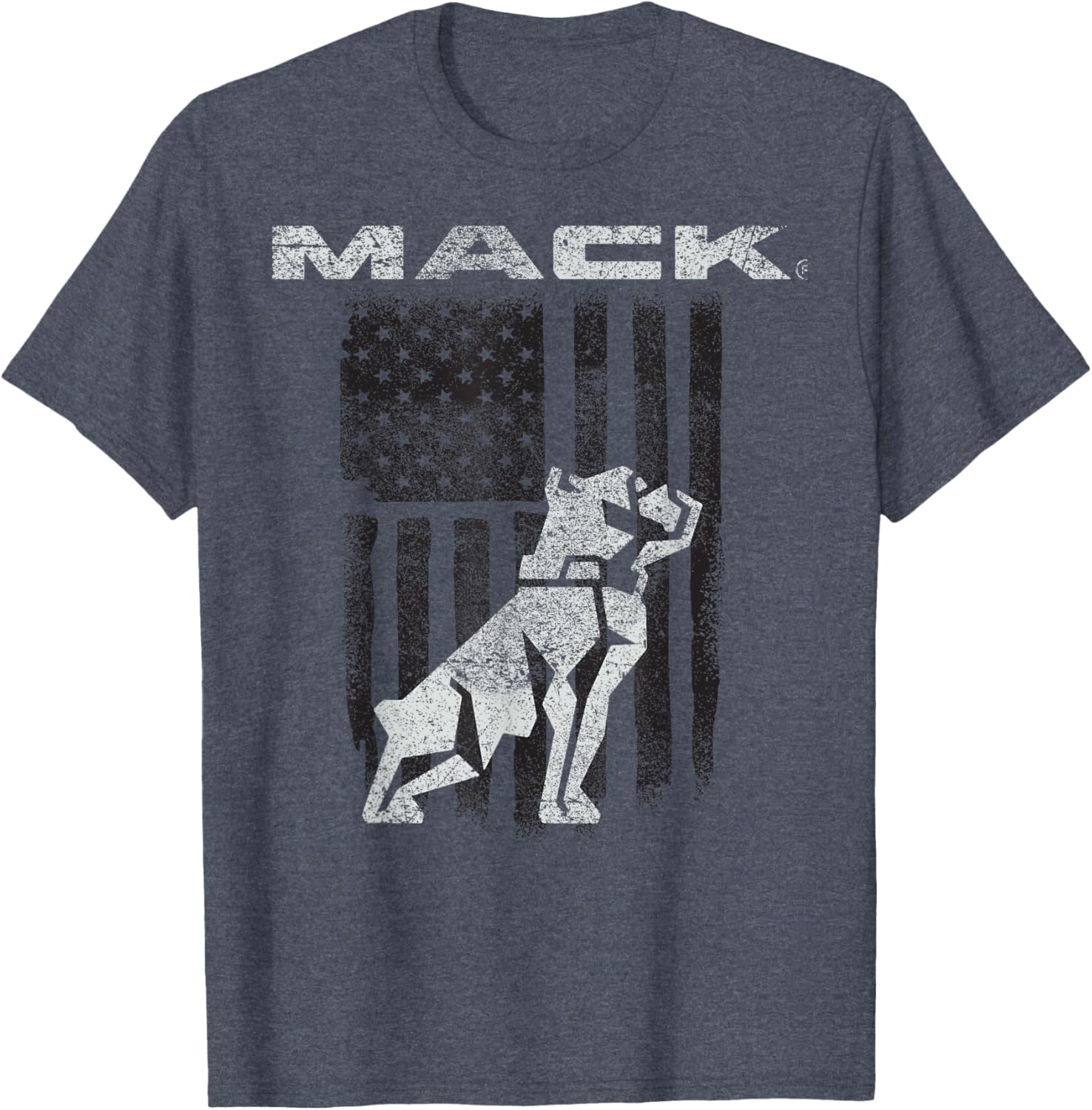 Mack Trucks Bulldog Logo American Flag Trucker T-Shirt for Fans - 1