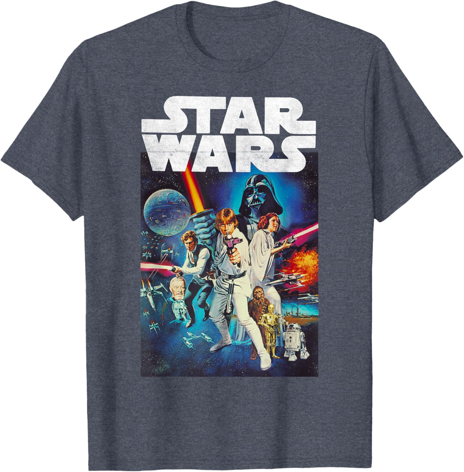 Star Wars Vintage Cast Poster T-Shirt for Disney Fans and Collectors - 13