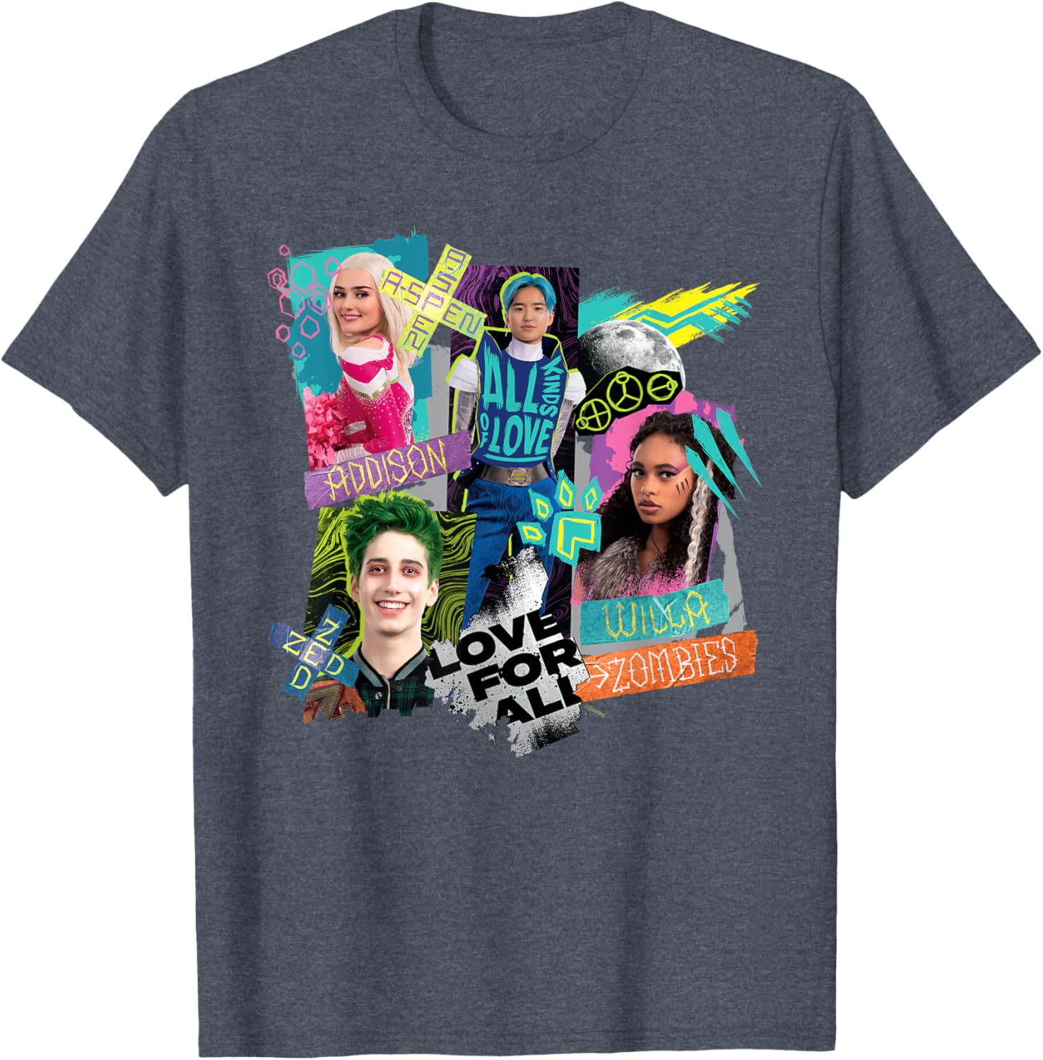 Disney Channel Zombies 3 Love for All T-Shirt for Kids and Teens - 7