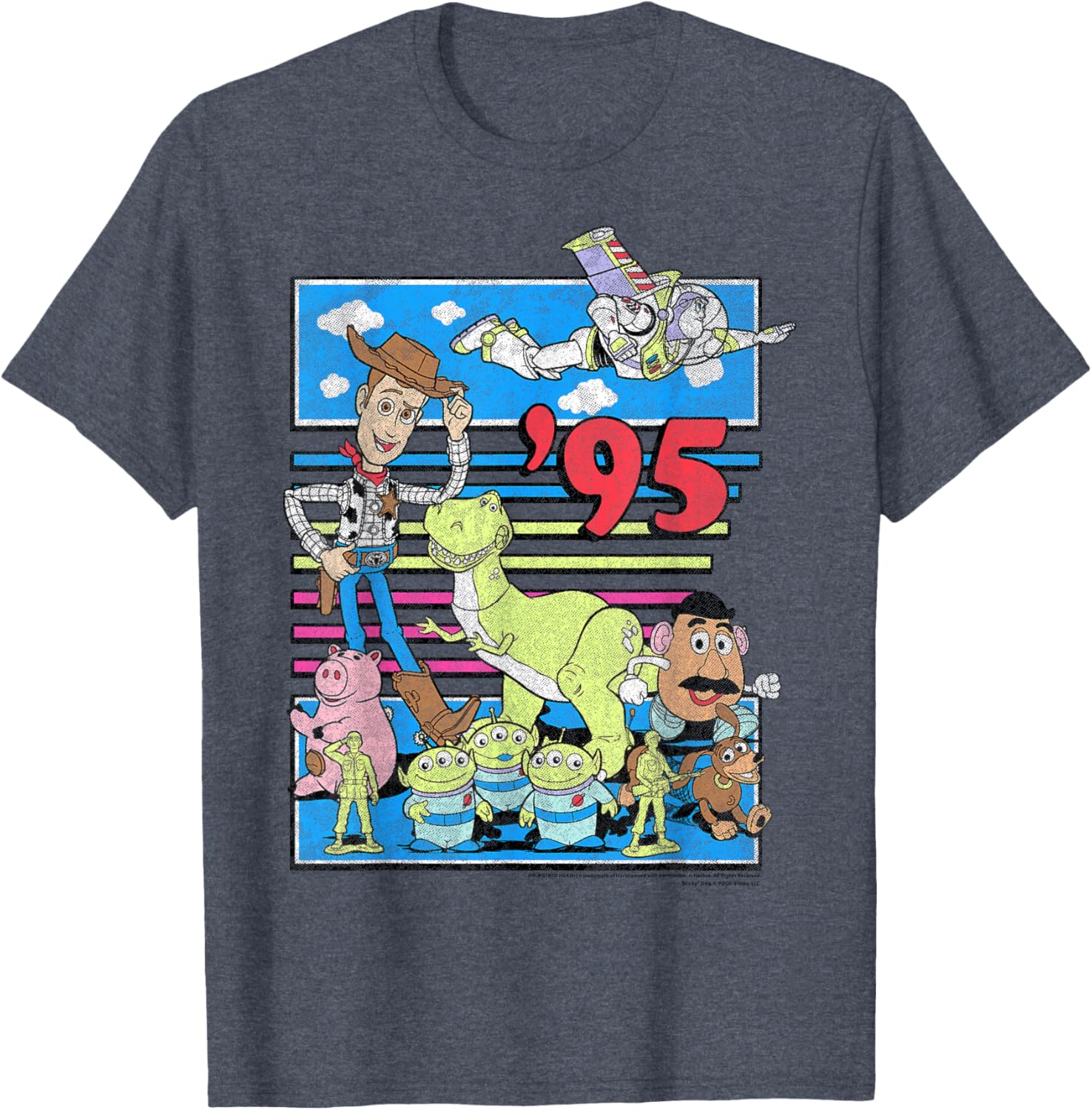 Disney Pixar Toy Story 95 Retro Colorful T-Shirt for Fans and Collectors - 4
