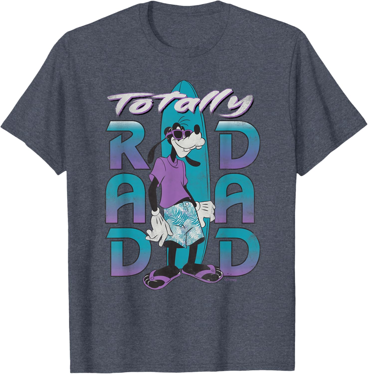Disney Goofy Totally Rad Dad Surfing Distressed T-Shirt for Father's Day - 11