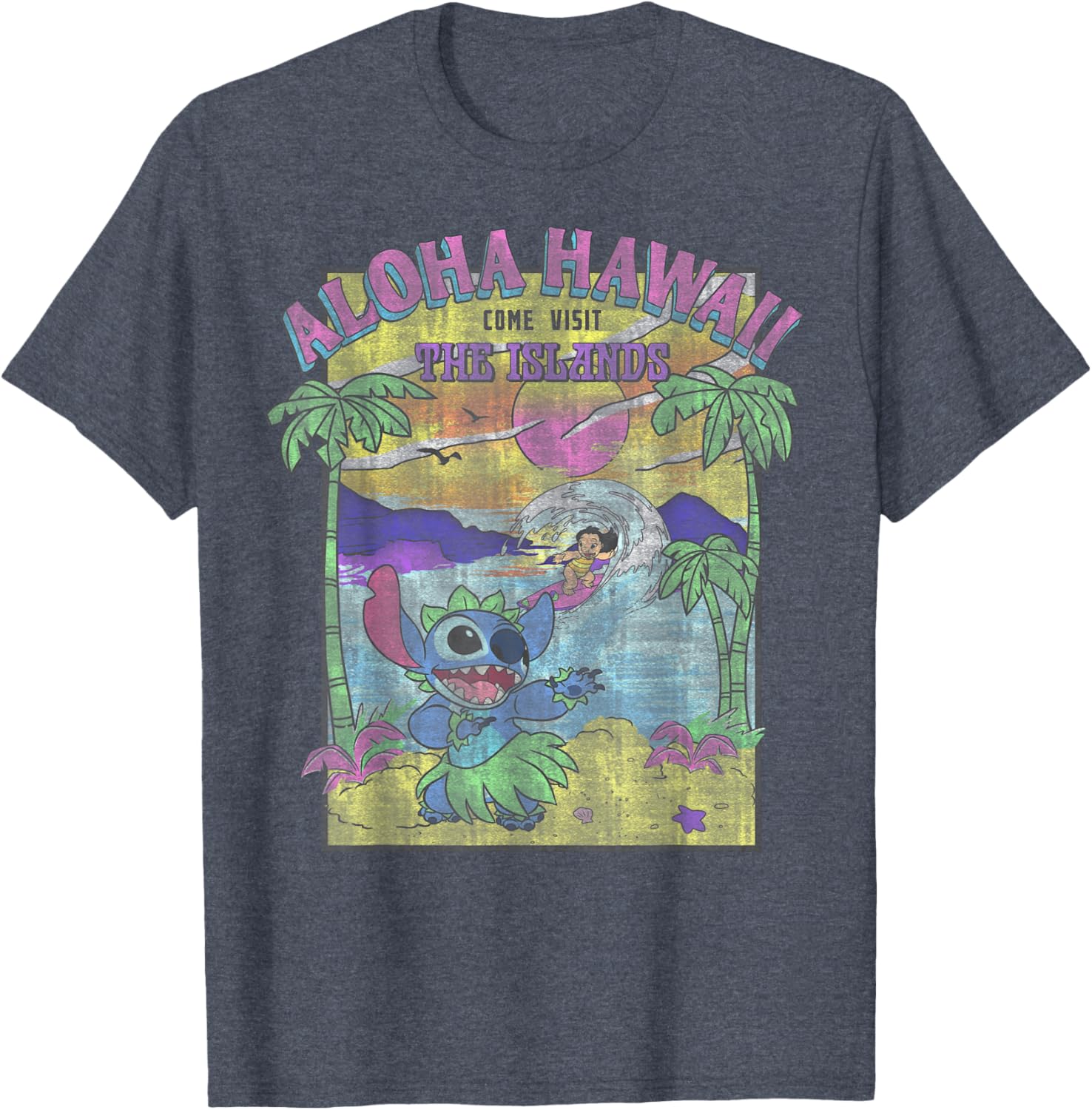Disney Lilo & Stitch Aloha Hawaii Visit Islands T-Shirt for Fun Adventures - 7