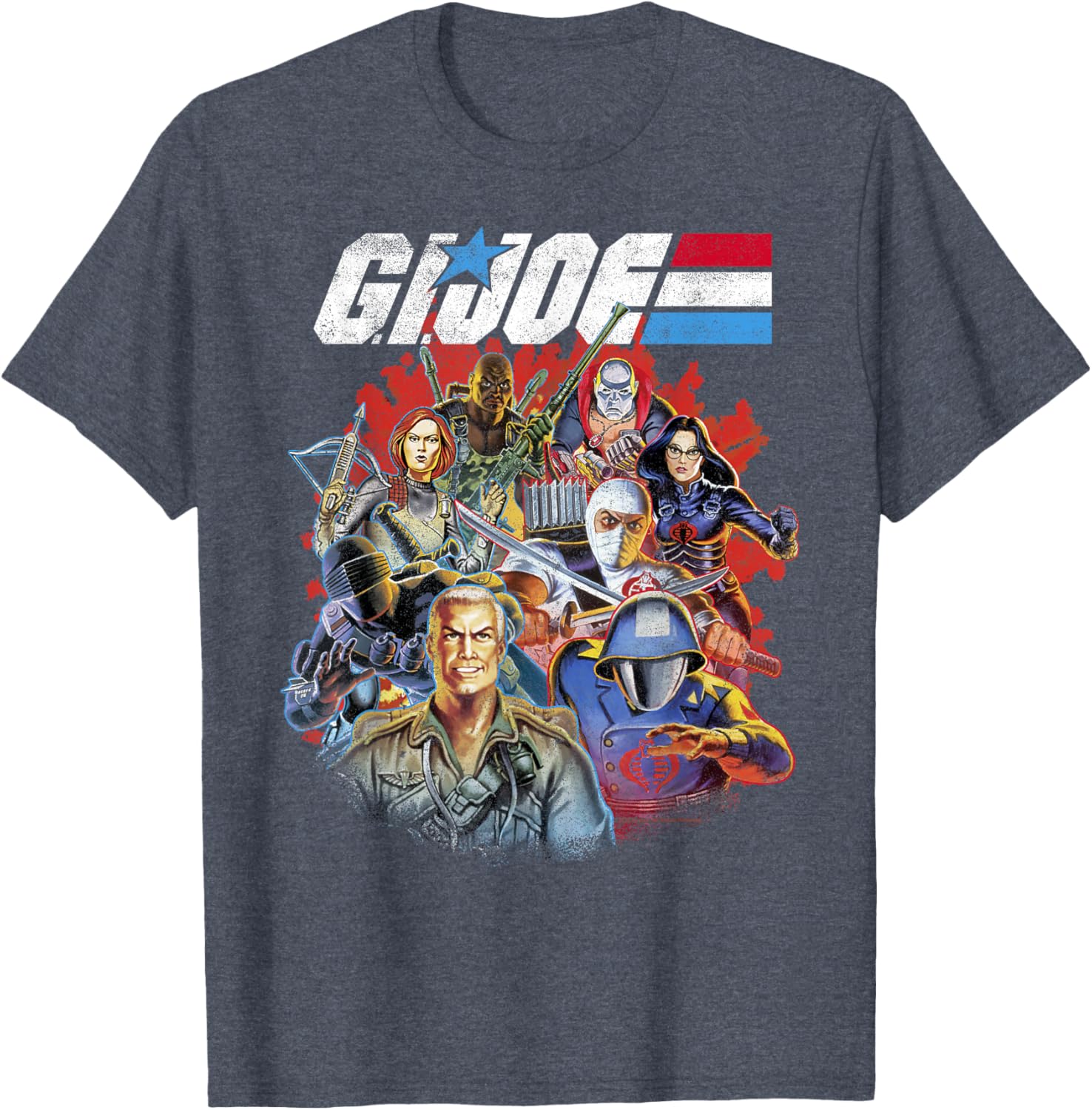 G.I. Joe Retro Group Shot T-Shirt with American Hero Fade Logo - 2