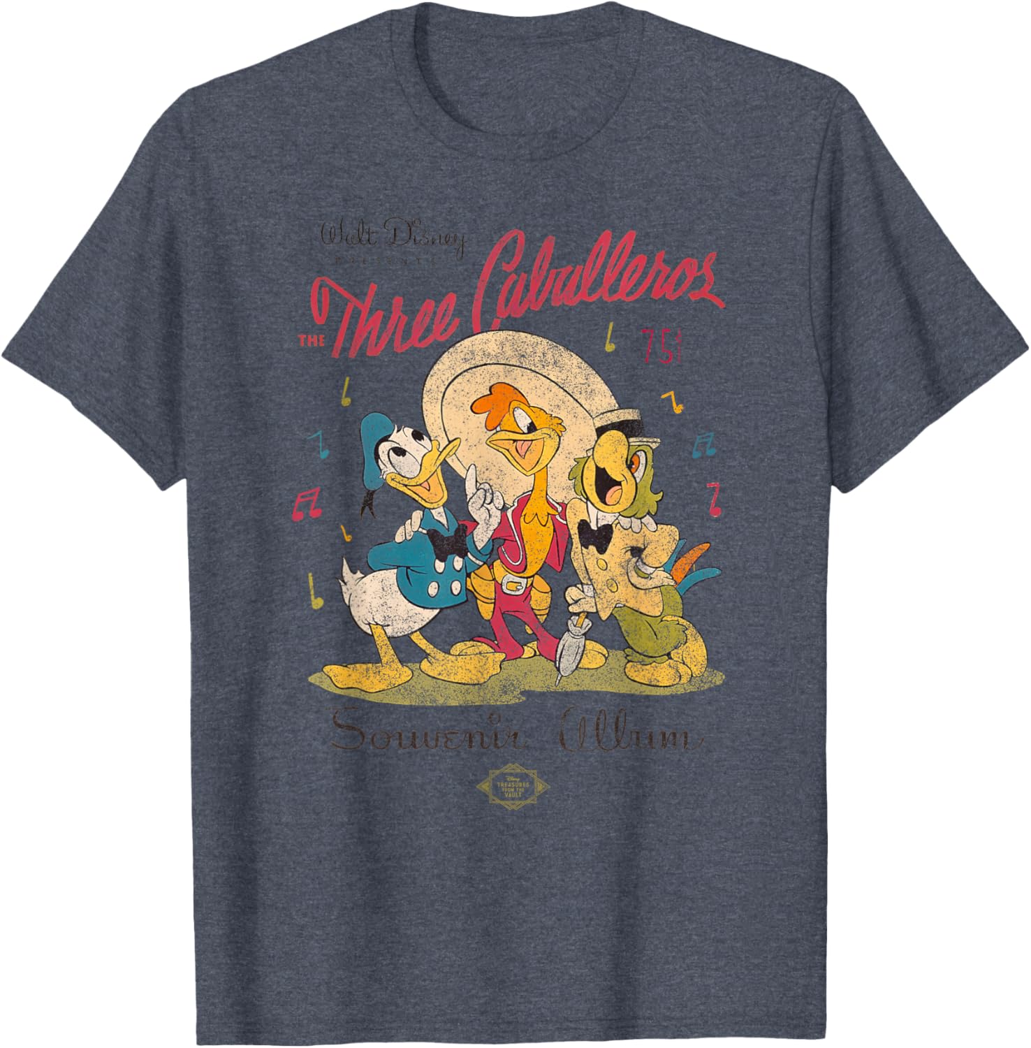 Vintage Disney Three Caballeros Donald Duck Distressed T-Shirt for Fans - 10