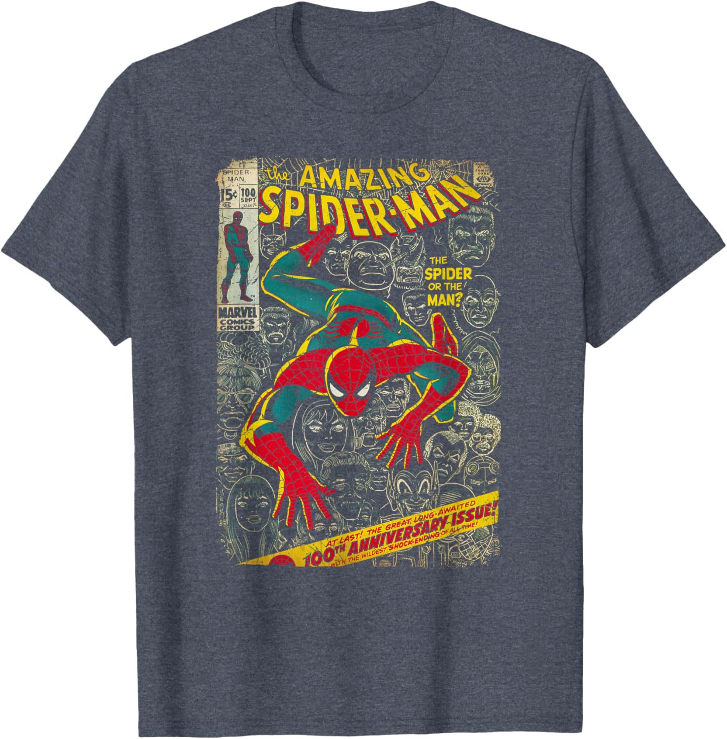 Marvel Spider-Man Comic Book Anniversary Short Sleeve T-Shirt for Fans - 8