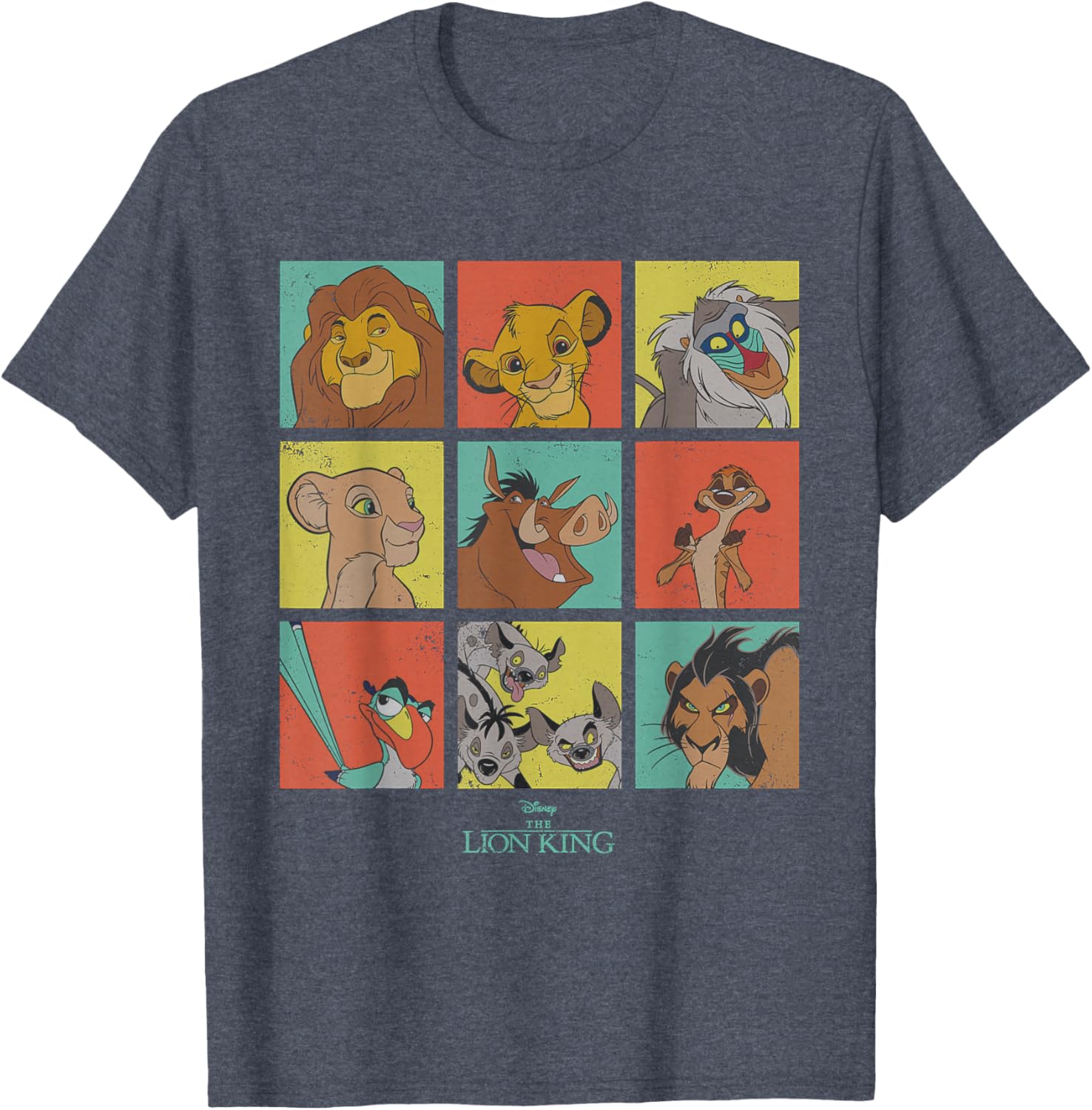 Disney The Lion King 90s Grid T-Shirt for Kids and Adults - 7