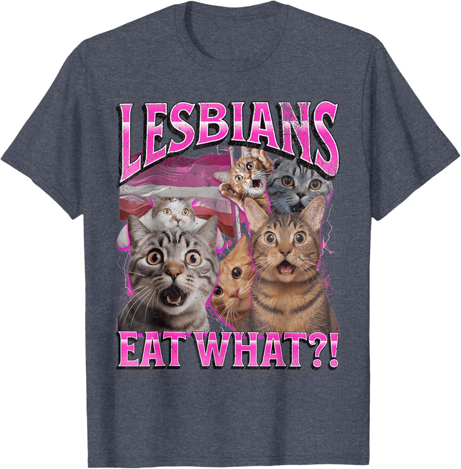 Funny Cat LGBTQ Pride T-Shirt with Lesbians Eat What Pun - Great Gift! - 19