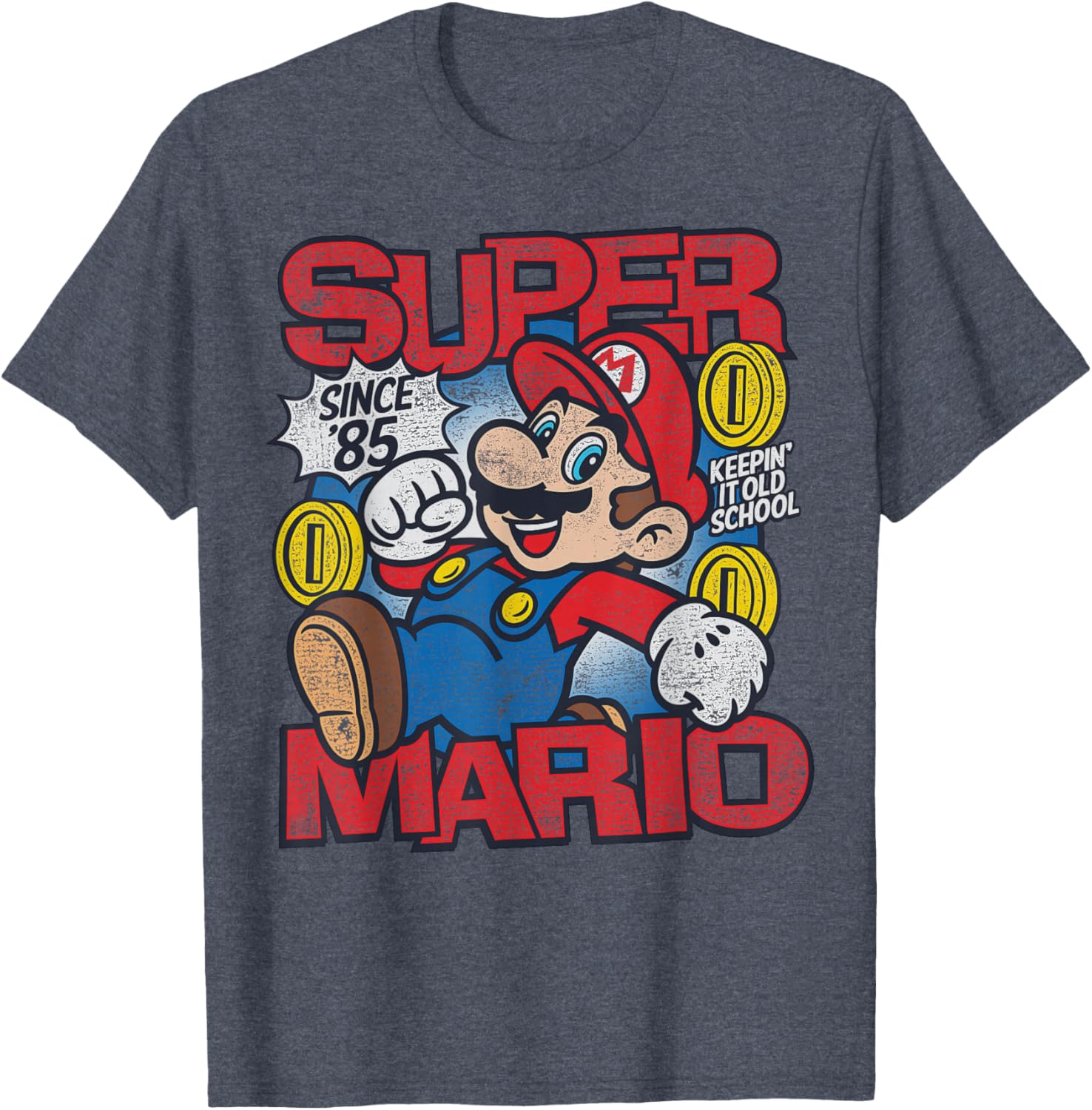 Vintage Super Mario Bros Mushroom Kingdom T-Shirt Since 85 Retro Style - 6