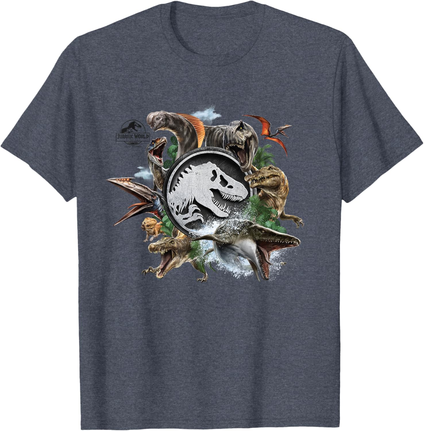 Jurassic World Rebirth Circle Logo Dinosaur T-Shirt for Fans and Collectors - 26